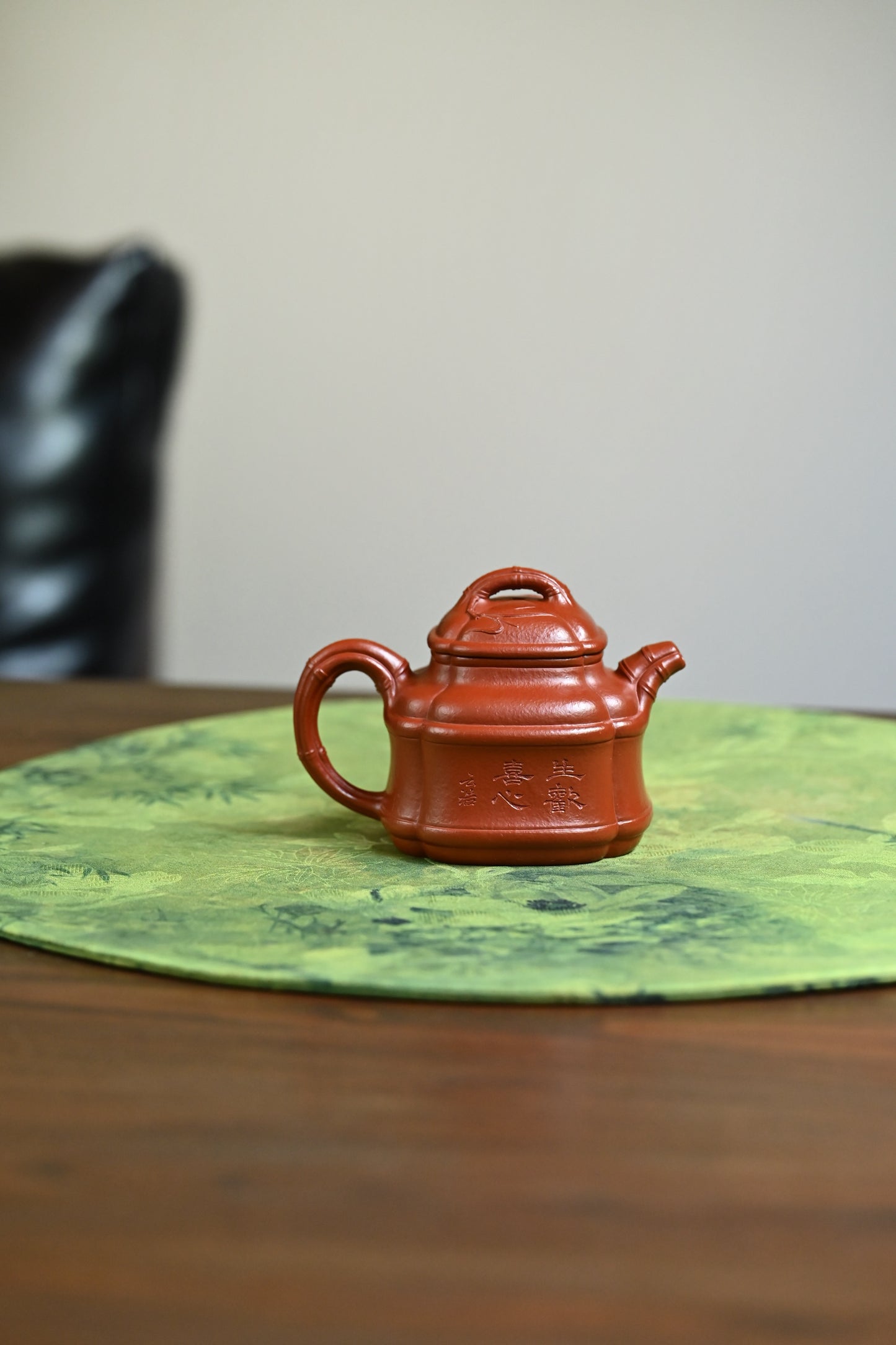 四方竹鼎·全手工  /大拍陶手雷罡作品（师承范伟群）容量200cc/家藏朱泥