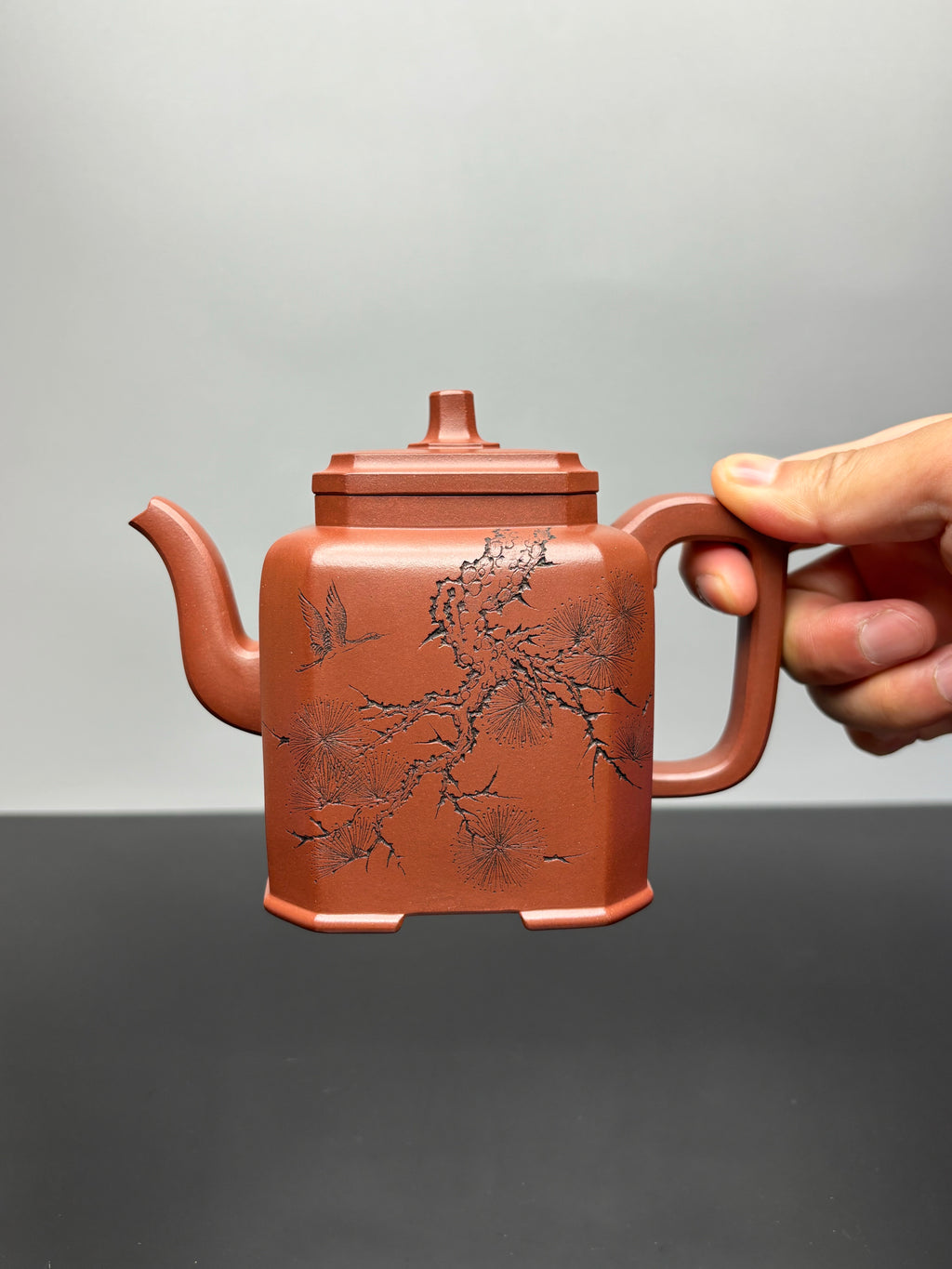 【重器藏品】江建翔大师高徒·杜益君高端系列·松鹤延年《福鼎八方》原矿优质底槽青·500cc大品