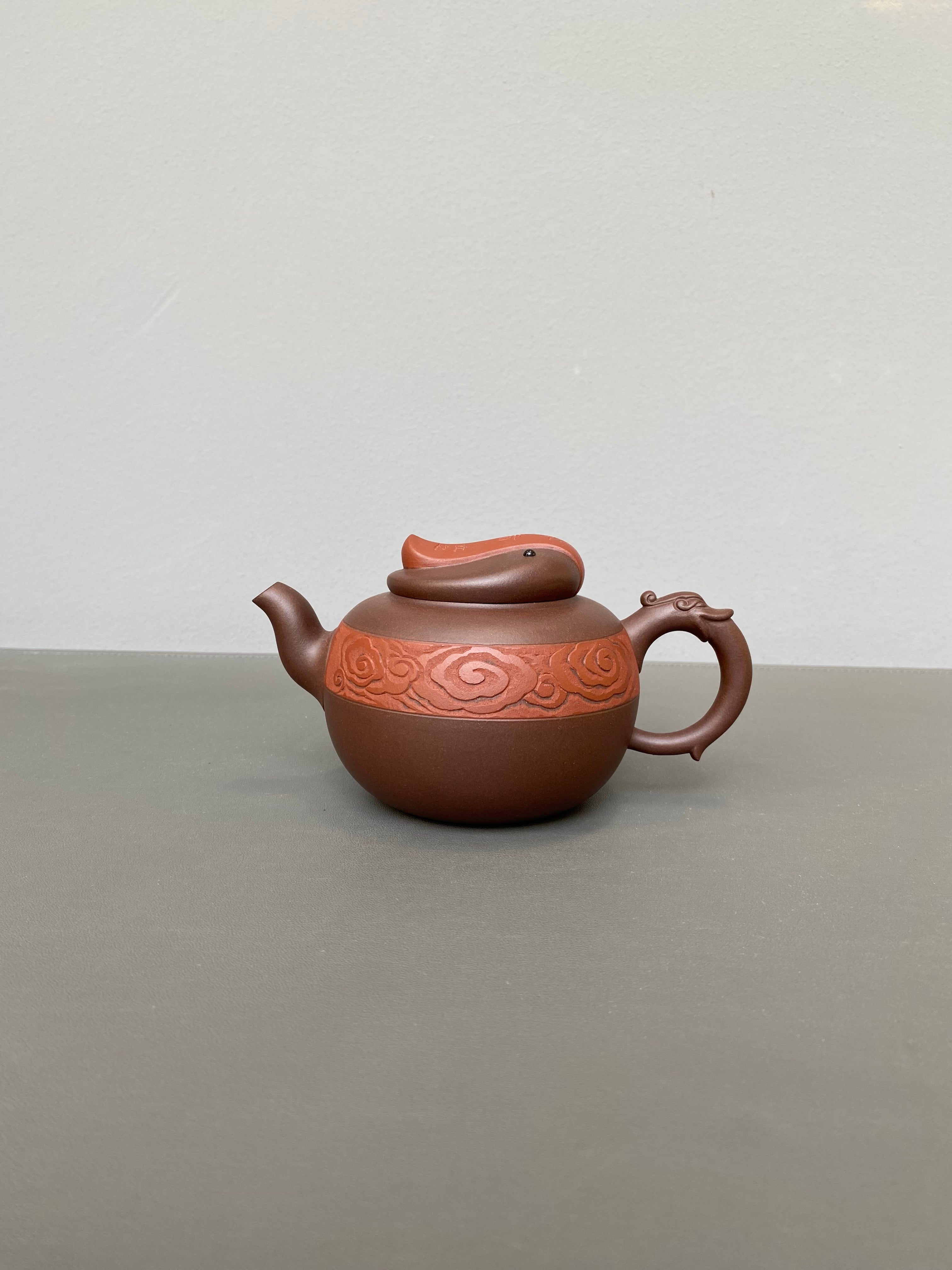 储立之大师 中国陶瓷艺术终身成就奖获得者 典藏重器【云纹祥瑞壶】原矿优质紫泥·380cc
