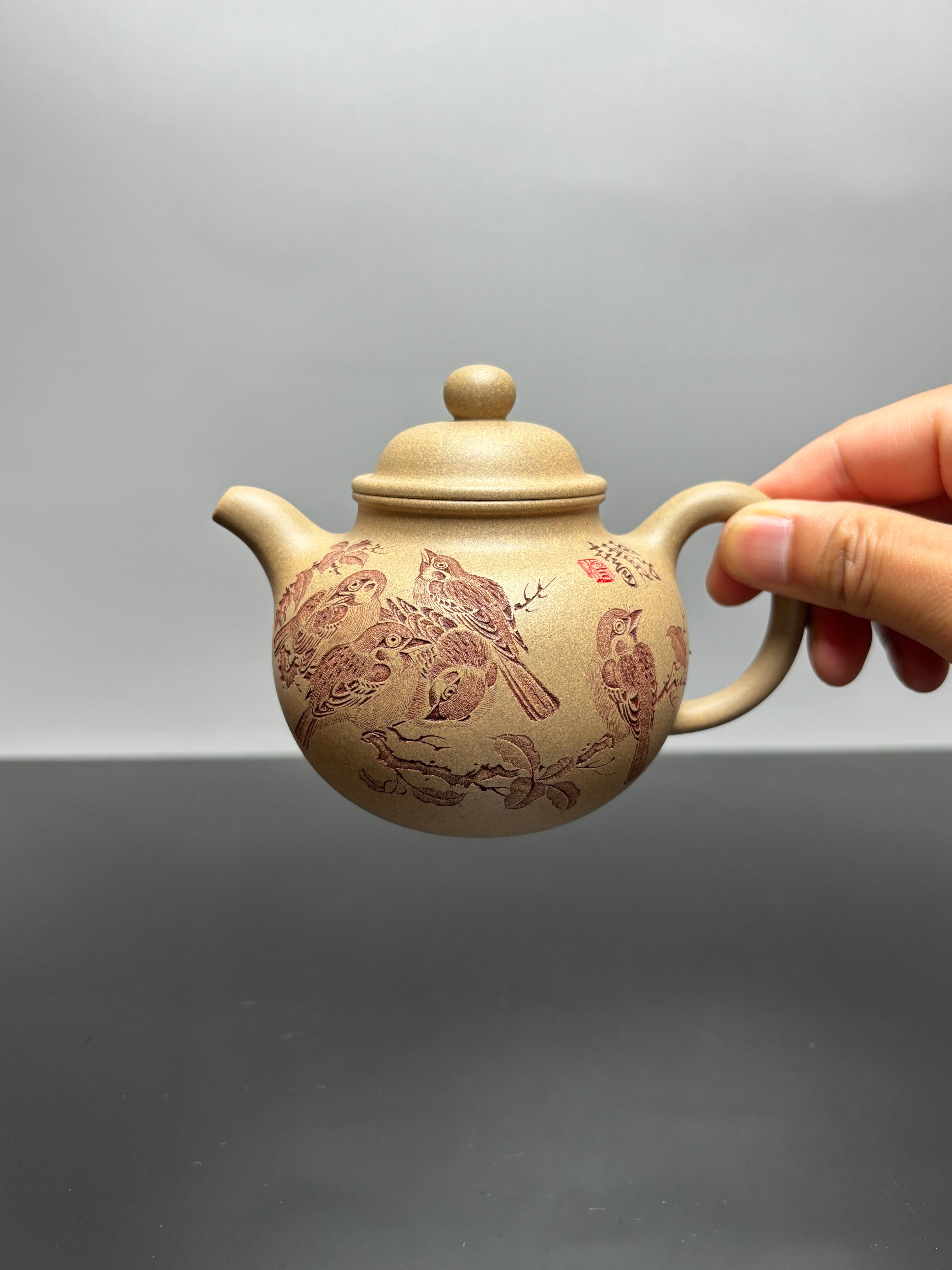 新品❤️🇨🇳杨喜雨大师陶刻巅峰臻品《掇球壶》礼藏双宜传世重器！五福临门原矿优质段泥·280cc