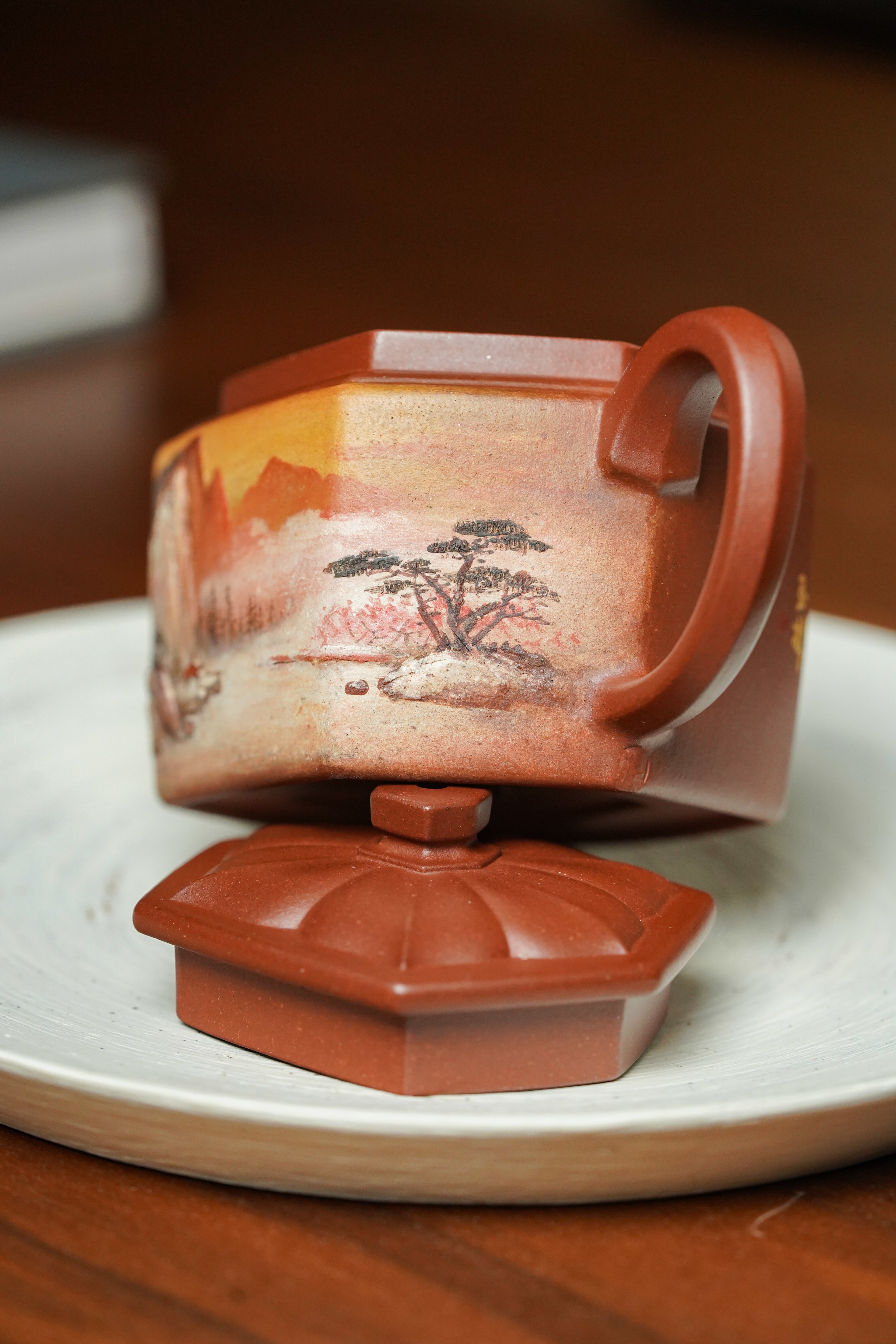 重器新品👍双宗师合璧·紫砂史巅峰 🇨🇳 紫砂界天花板｜何光宏·邱玉林联袂创作《六方锦绣壶》原矿优质底槽清·150cc