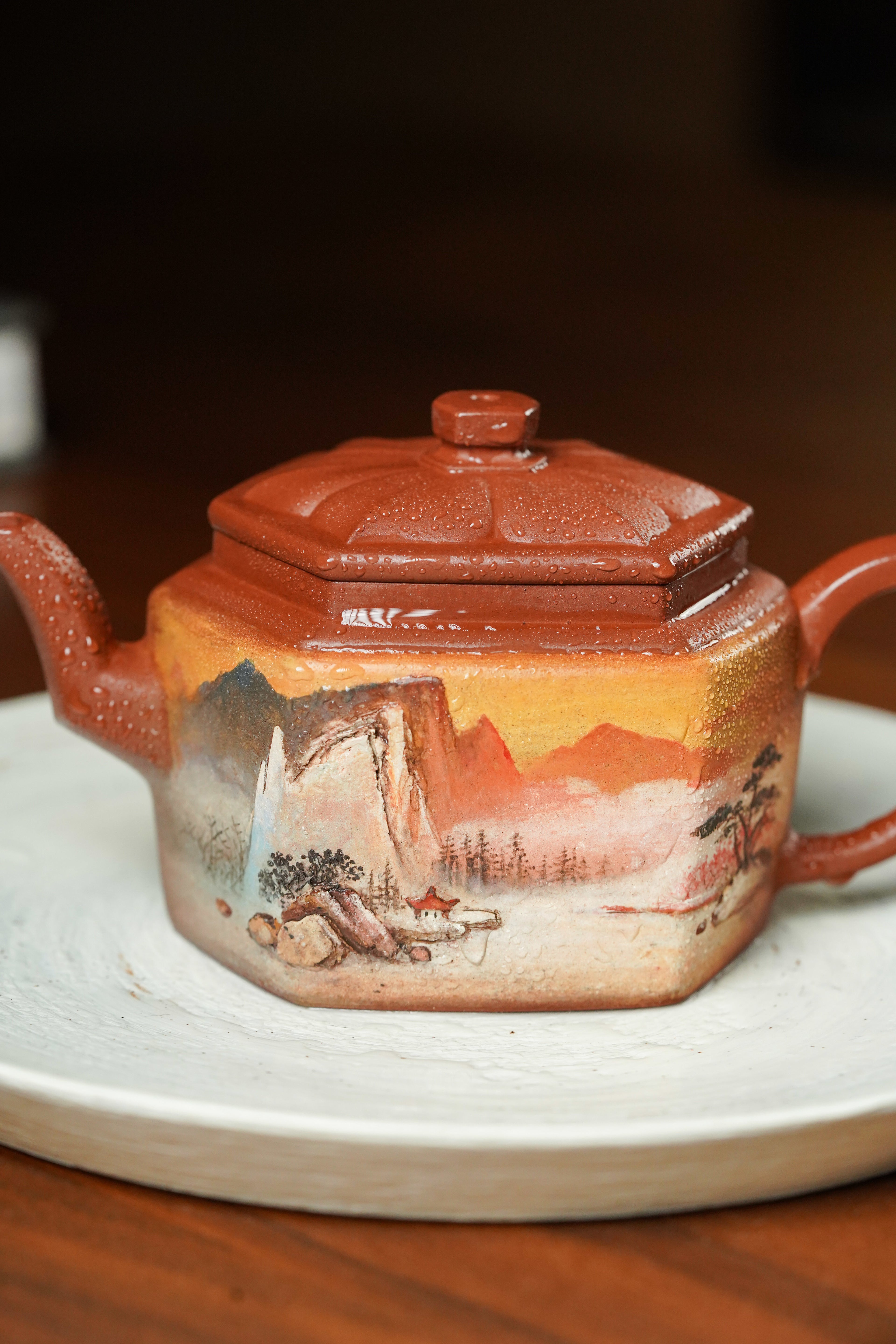 重器新品👍双宗师合璧·紫砂史巅峰 🇨🇳 紫砂界天花板｜何光宏·邱玉林联袂创作《六方锦绣壶》原矿优质底槽清·150cc