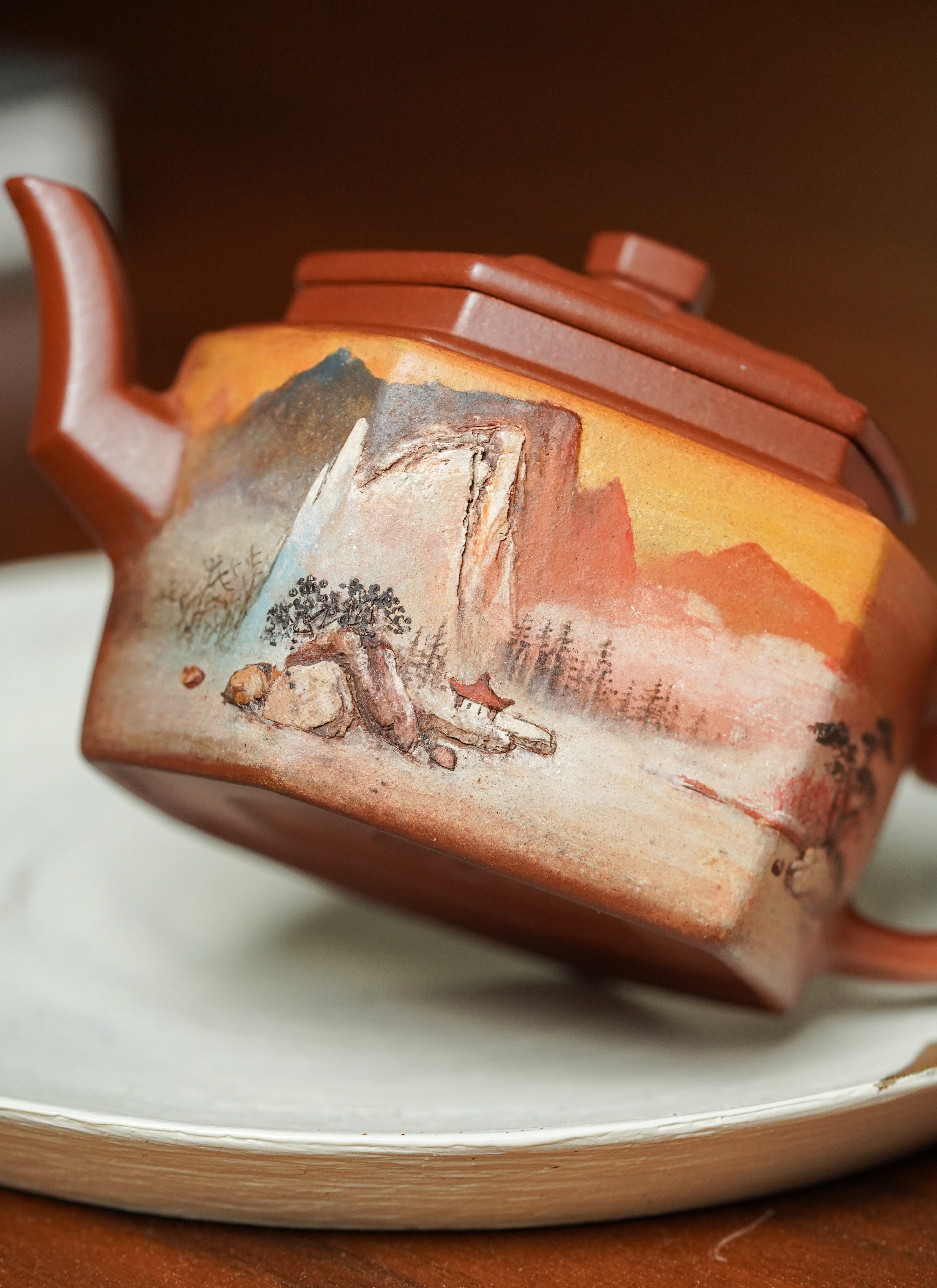 重器新品👍双宗师合璧·紫砂史巅峰 🇨🇳 紫砂界天花板｜何光宏·邱玉林联袂创作《六方锦绣壶》原矿优质底槽清·150cc