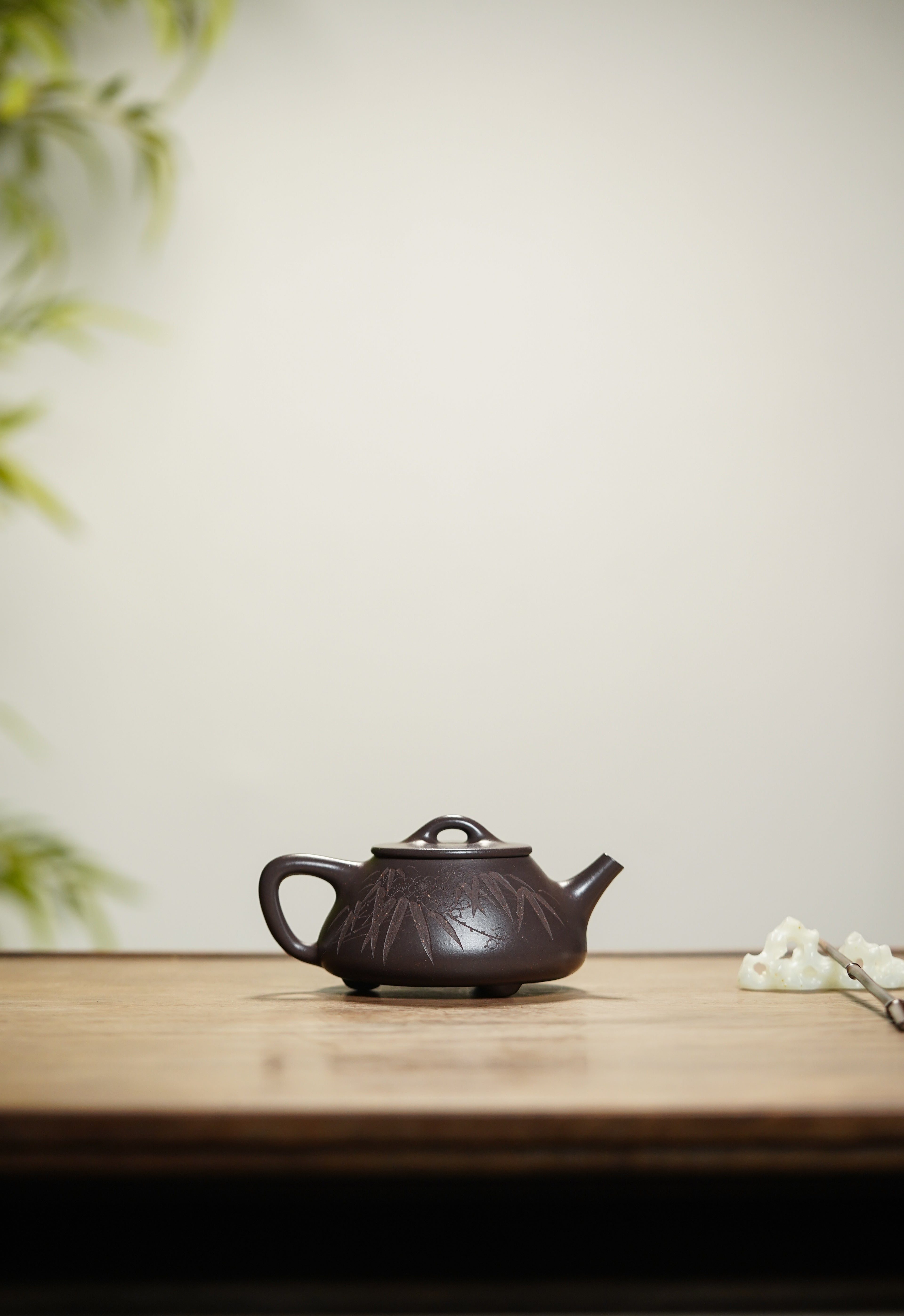 新品👍石陶紫砂 礼藏至尊紫砂界当代梅王“宜三石”·朱炳浩(石陶）巅峰之作《平盖石瓢壶》原矿优质老紫泥·230cc