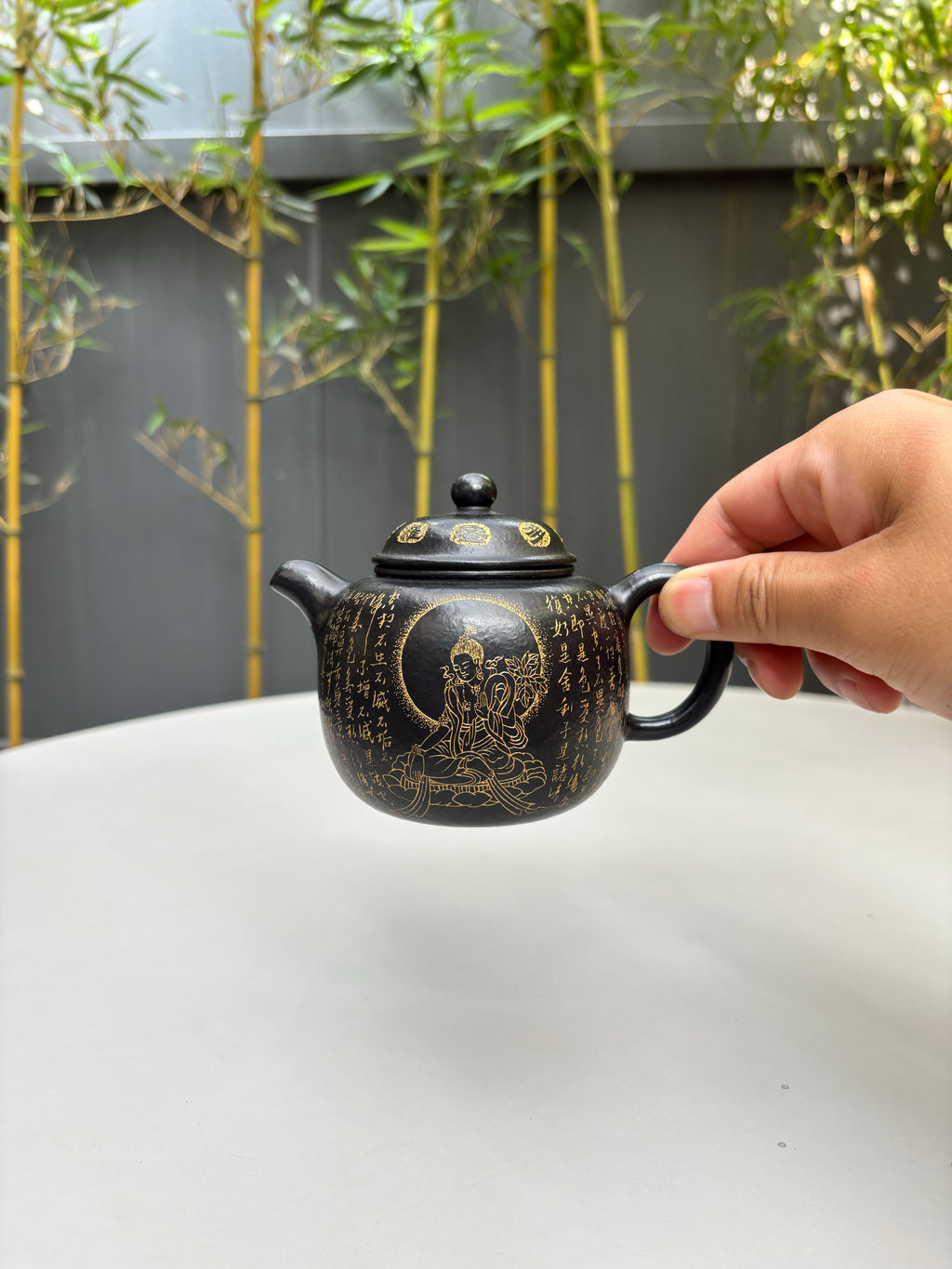 一器藏心经·紫砂纳万福｜郑求标大师｜双心经至尊藏品《匏尊壶》原矿极品朱泥还原烧·260cc