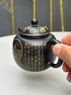 一器藏心经·紫砂纳万福｜郑求标大师｜双心经至尊藏品《匏尊壶》原矿极品朱泥还原烧·260cc