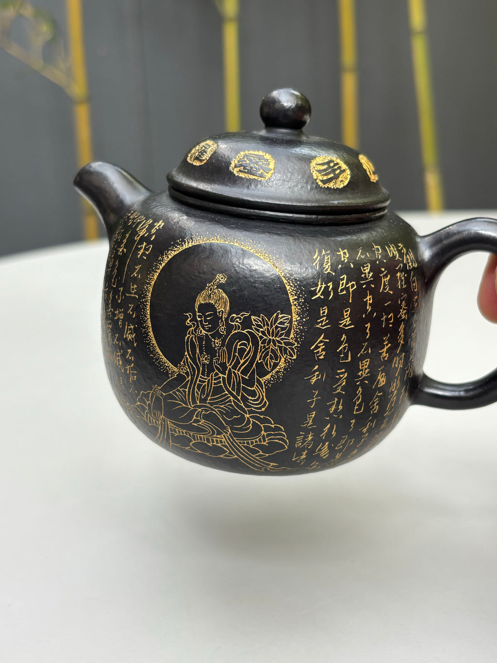 一器藏心经·紫砂纳万福｜郑求标大师｜双心经至尊藏品《匏尊壶》原矿极品朱泥还原烧·260cc