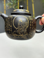 一器藏心经·紫砂纳万福｜郑求标大师｜双心经至尊藏品《匏尊壶》原矿极品朱泥还原烧·260cc