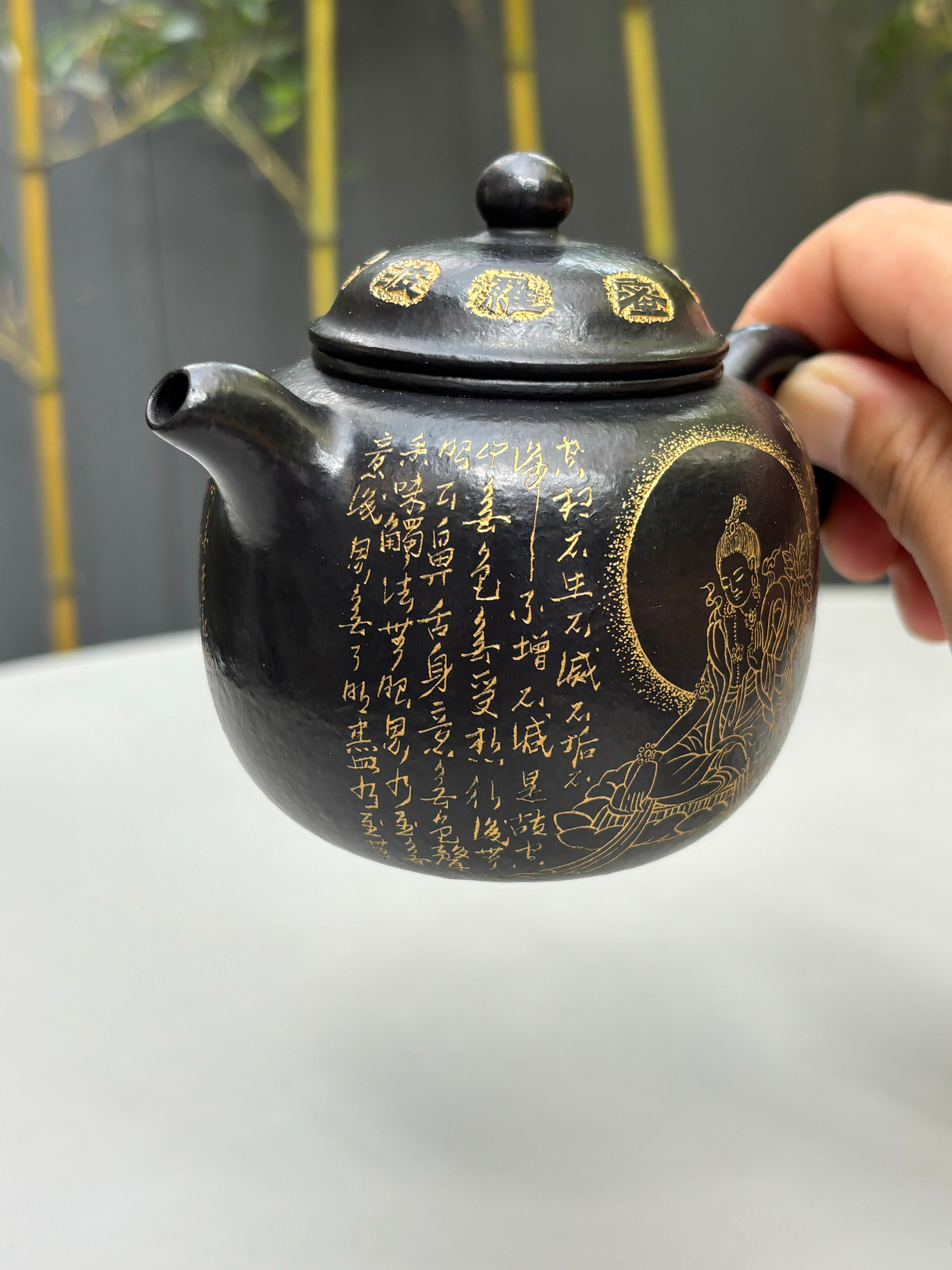 一器藏心经·紫砂纳万福｜郑求标大师｜双心经至尊藏品《匏尊壶》原矿极品朱泥还原烧·260cc