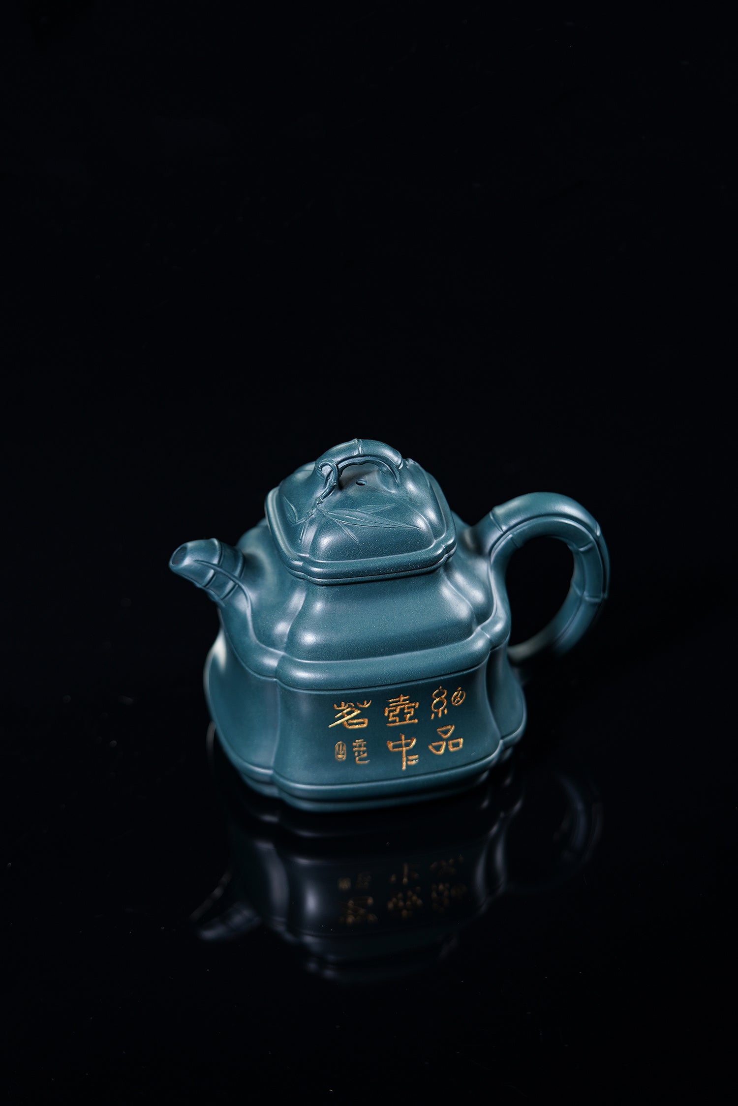 储立之大师 中国陶瓷艺术终身成就奖获得者 典藏重器【四方竹鼎壶】优质民国绿·620cc