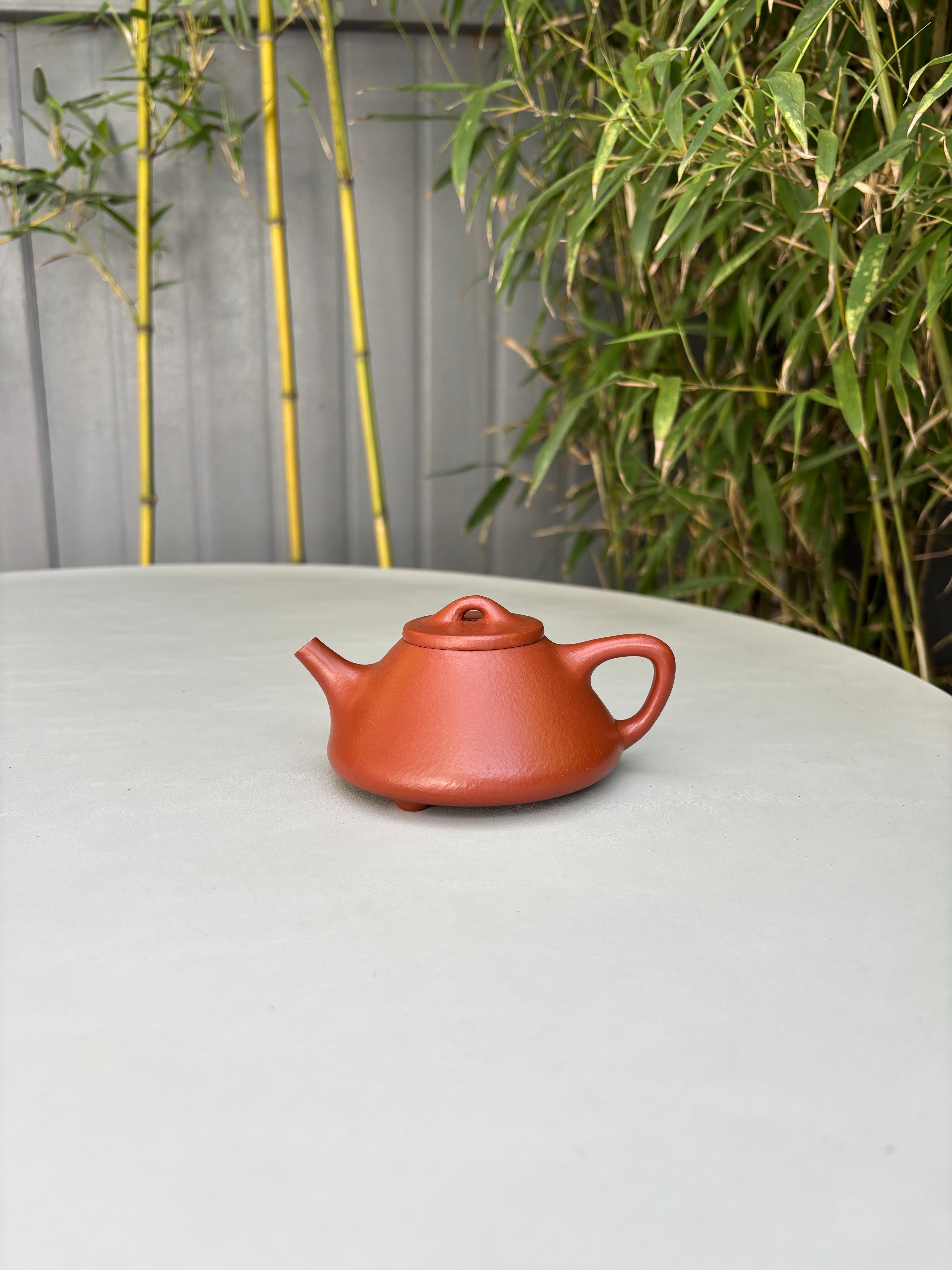 范泽锋大师高徒·省大师邱爽紫砂潜力重器【子冶石瓢壶】原矿优质粗砂朱泥·170cc