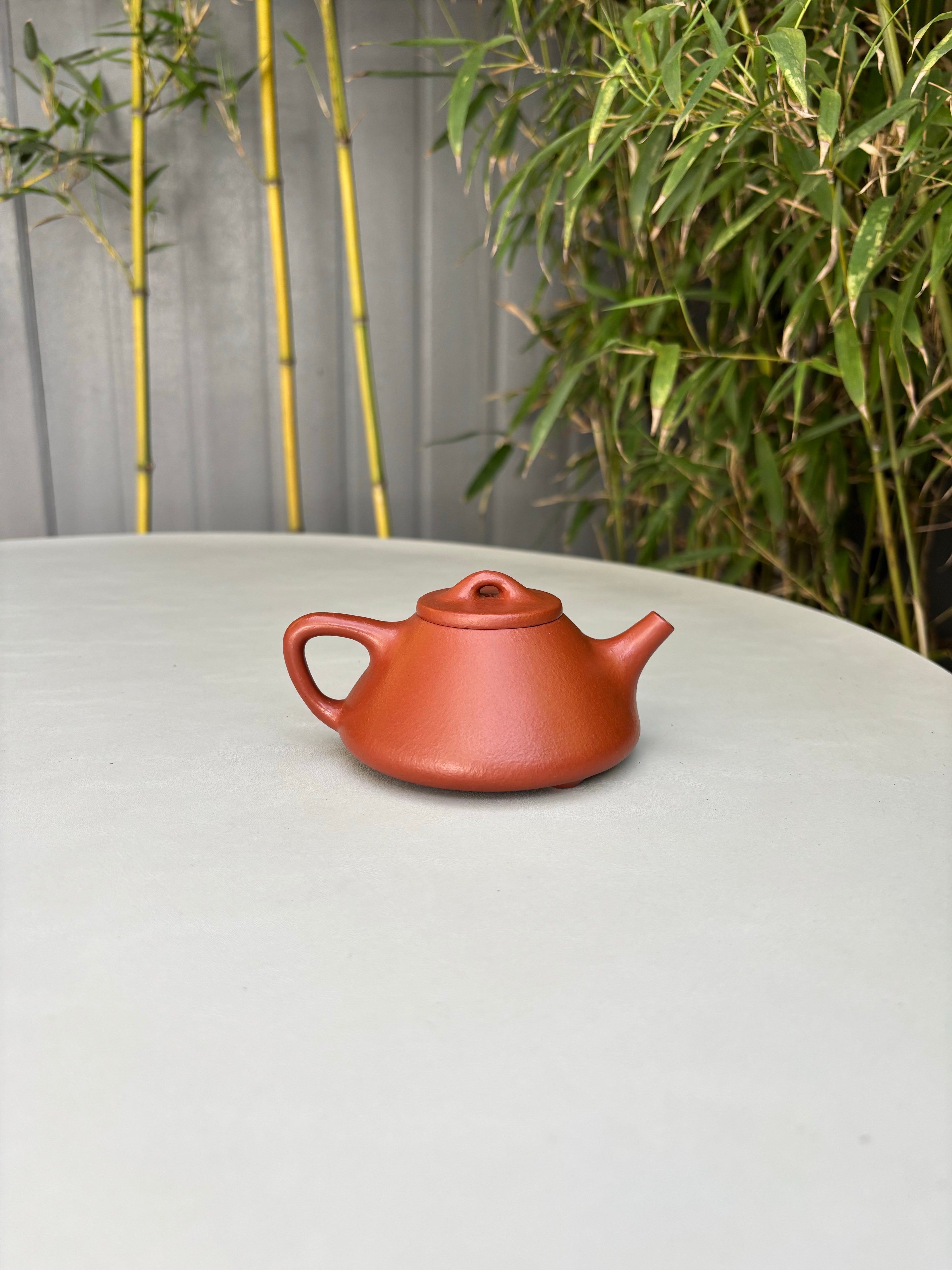 范泽锋大师高徒·省大师邱爽紫砂潜力重器【子冶石瓢壶】原矿优质粗砂朱泥·170cc