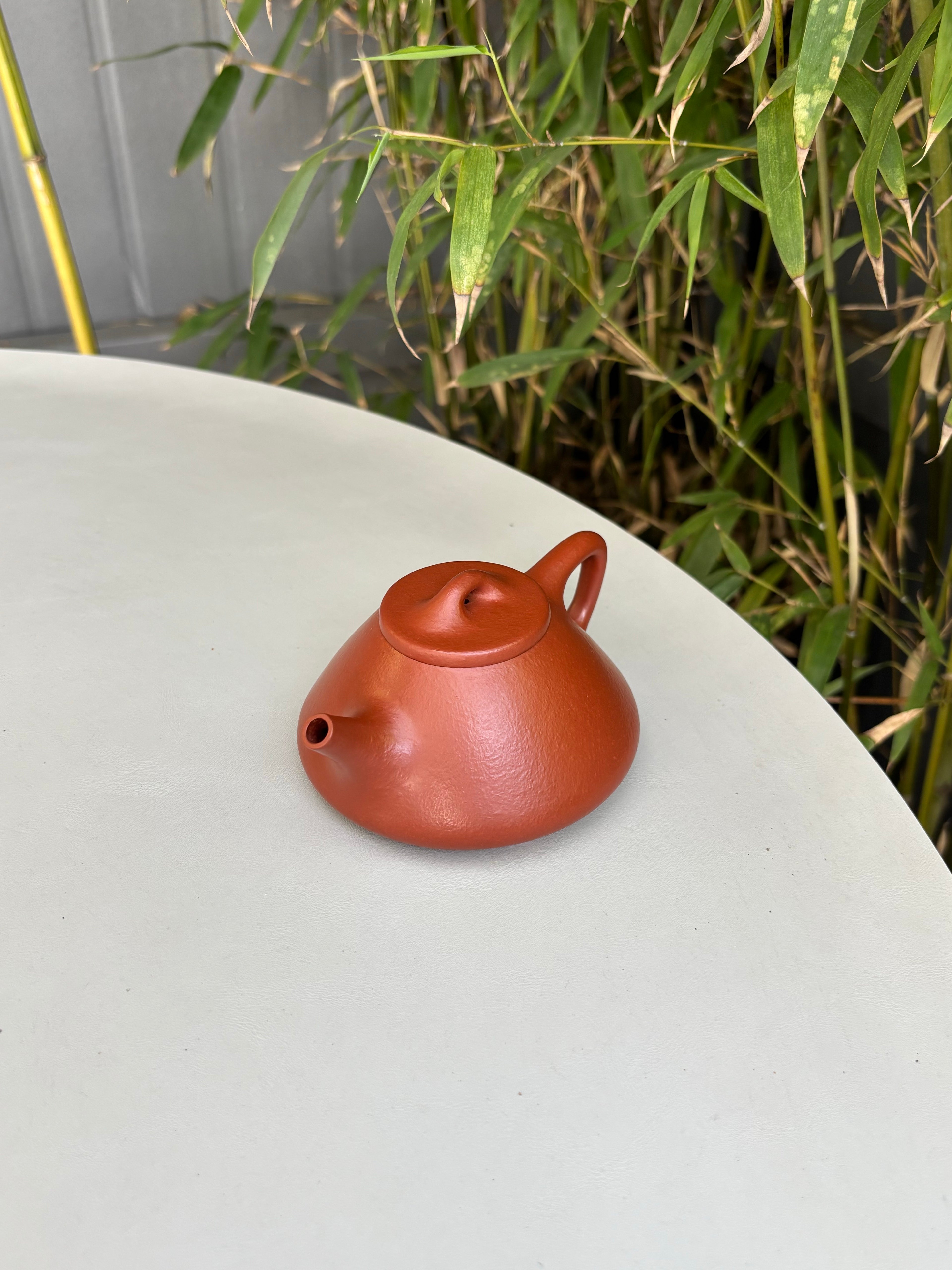 范泽锋大师高徒·省大师邱爽紫砂潜力重器【子冶石瓢壶】原矿优质粗砂朱泥·170cc