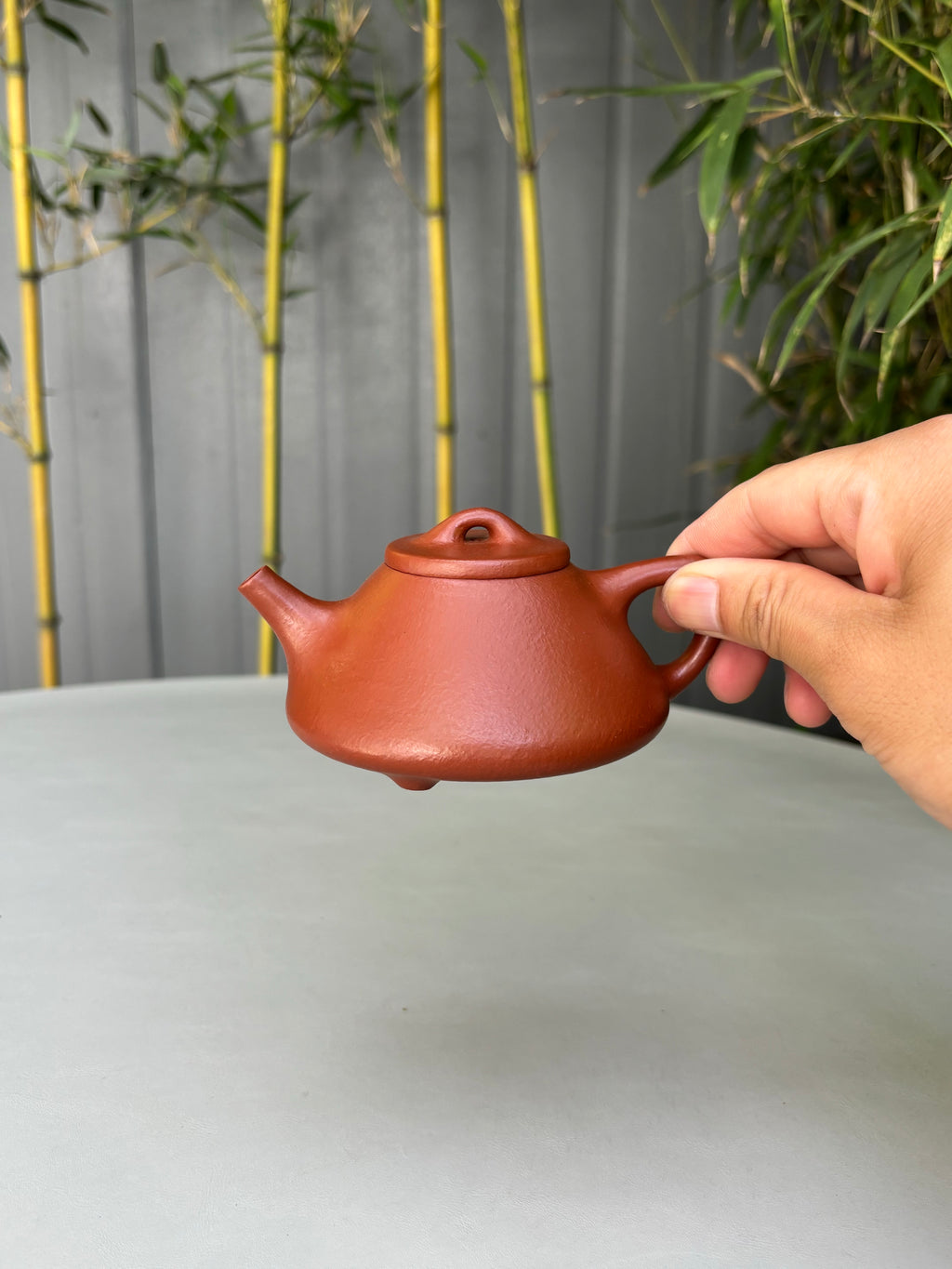 范泽锋大师高徒·省大师邱爽紫砂潜力重器【子冶石瓢壶】原矿优质粗砂朱泥·170cc - ZishaTeapotChina