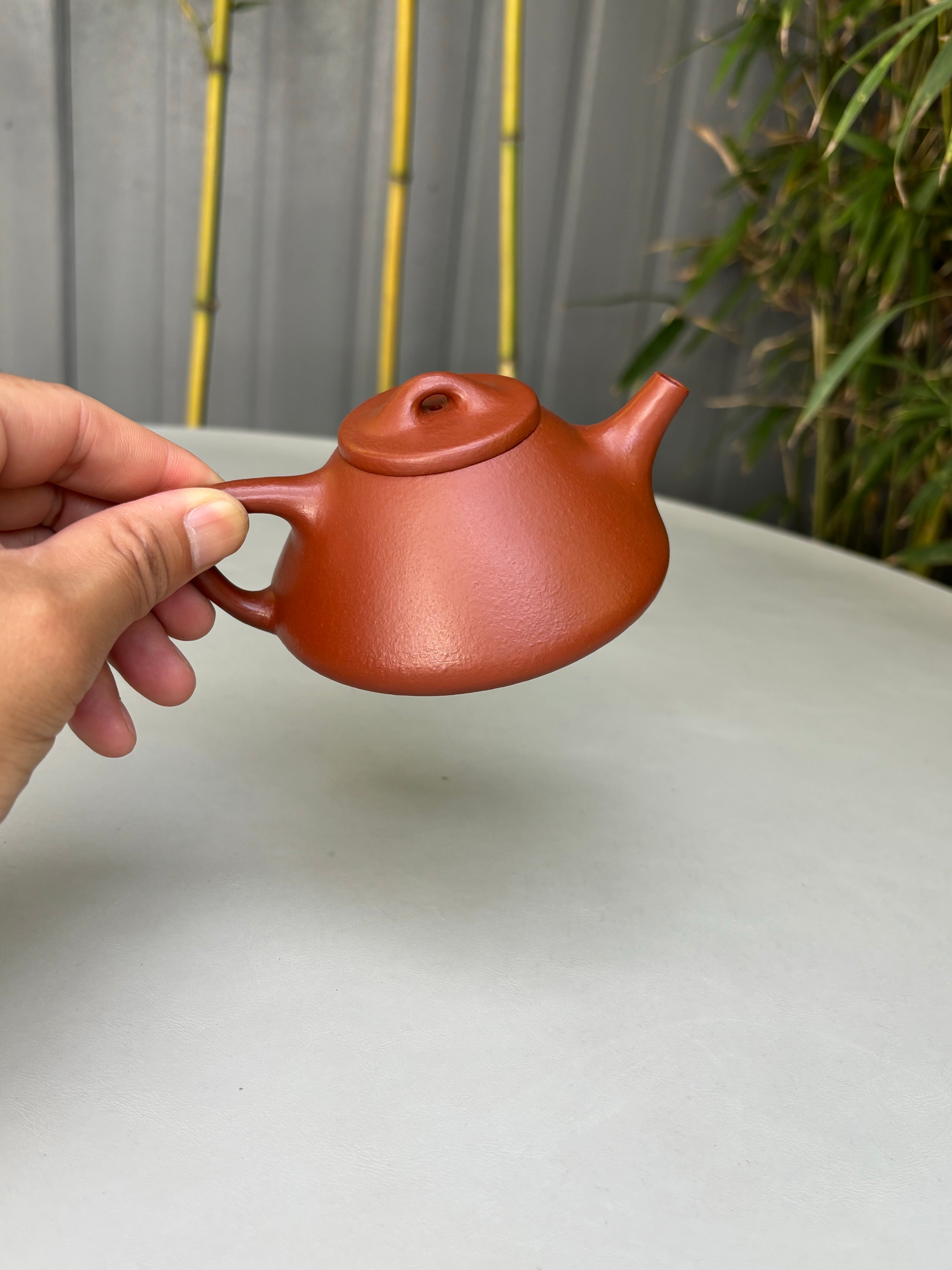 范泽锋大师高徒·省大师邱爽紫砂潜力重器【子冶石瓢壶】原矿优质粗砂朱泥·170cc - ZishaTeapotChina