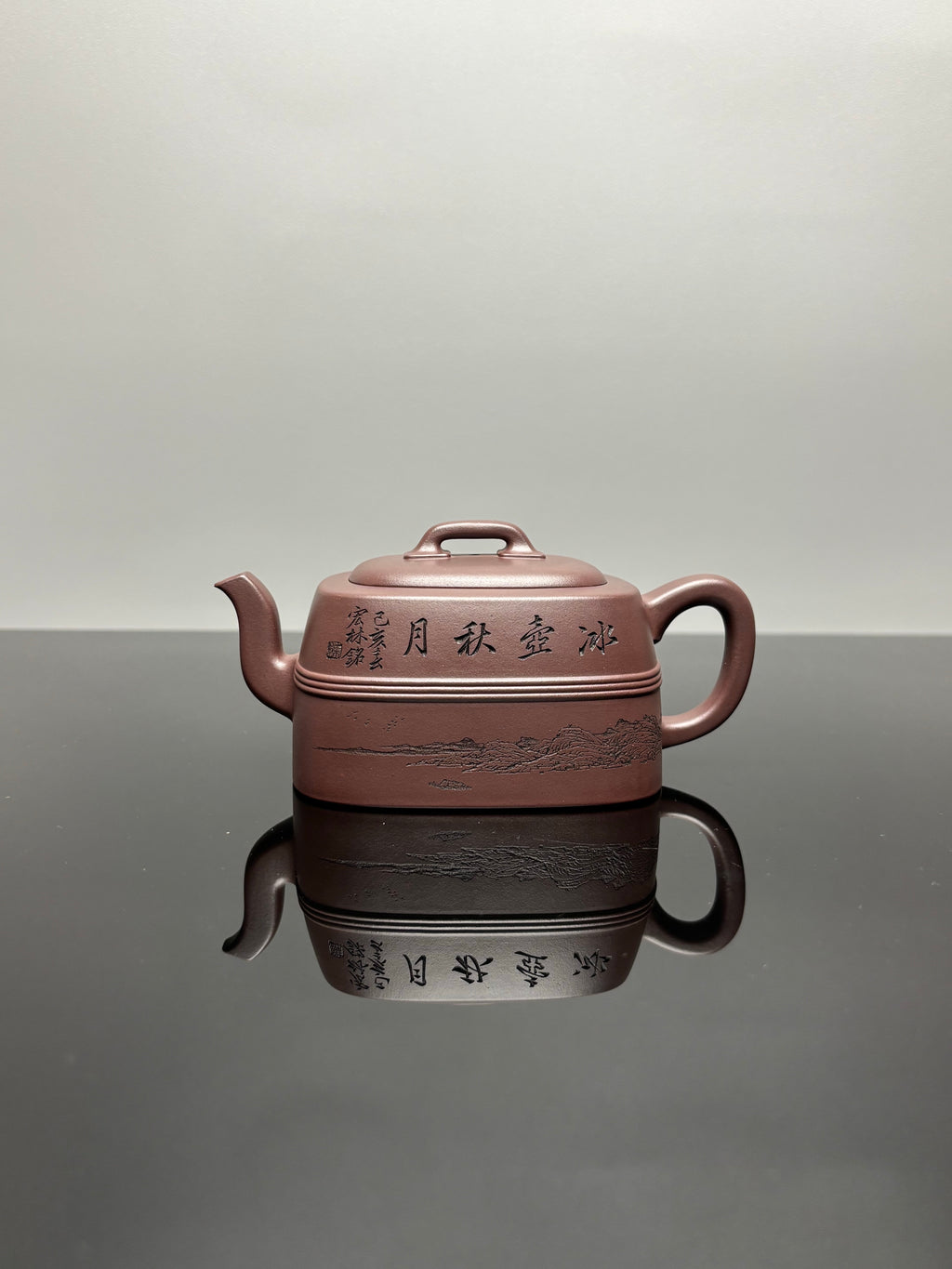 新品首发🧧宏林山水·礼藏天下｜陈宏林大师传世巅峰臻品【四方映月壶】原矿优质老紫泥·280cc