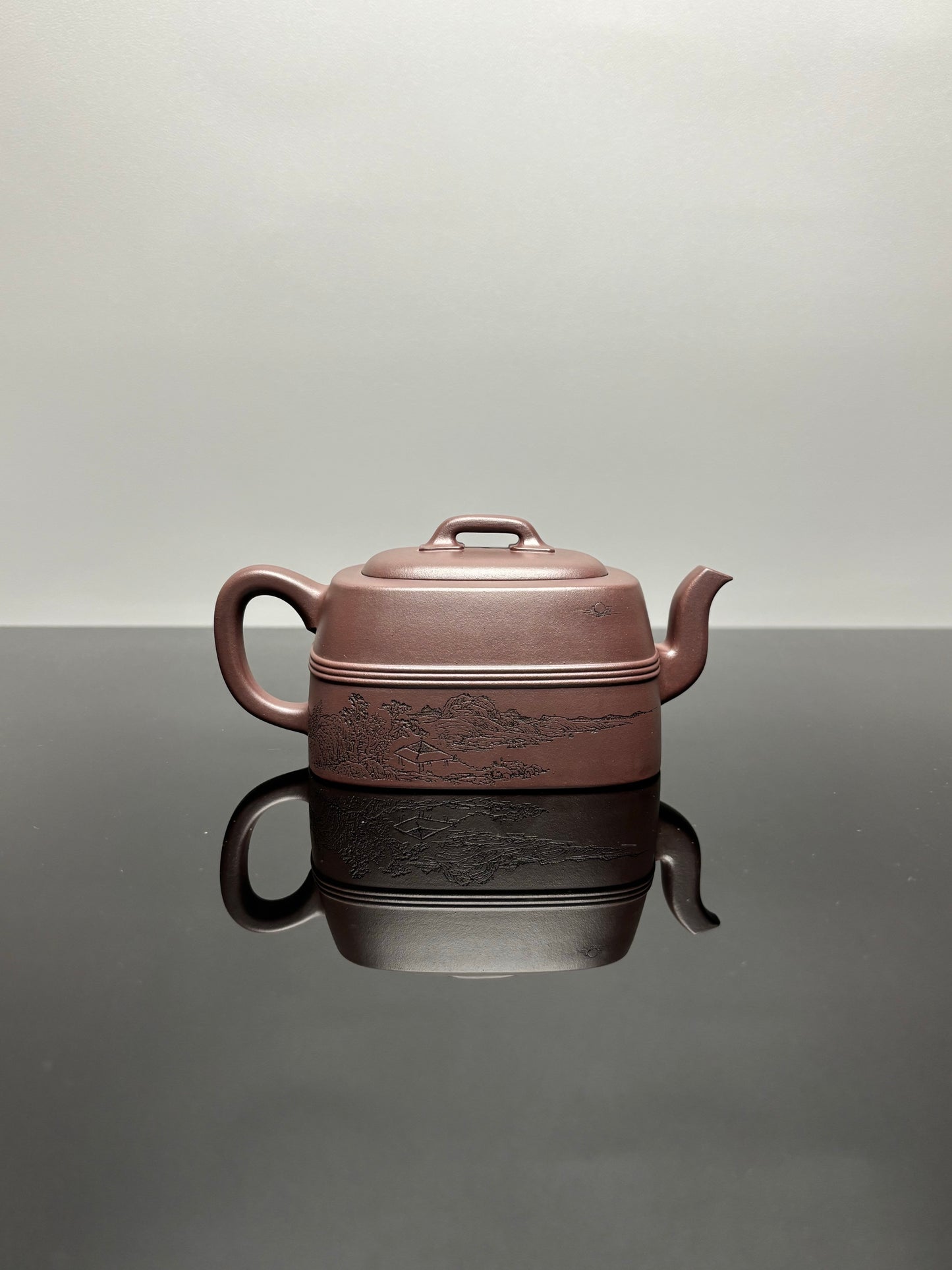 新品首发🧧宏林山水·礼藏天下｜陈宏林大师传世巅峰臻品【四方映月壶】原矿优质老紫泥·280cc