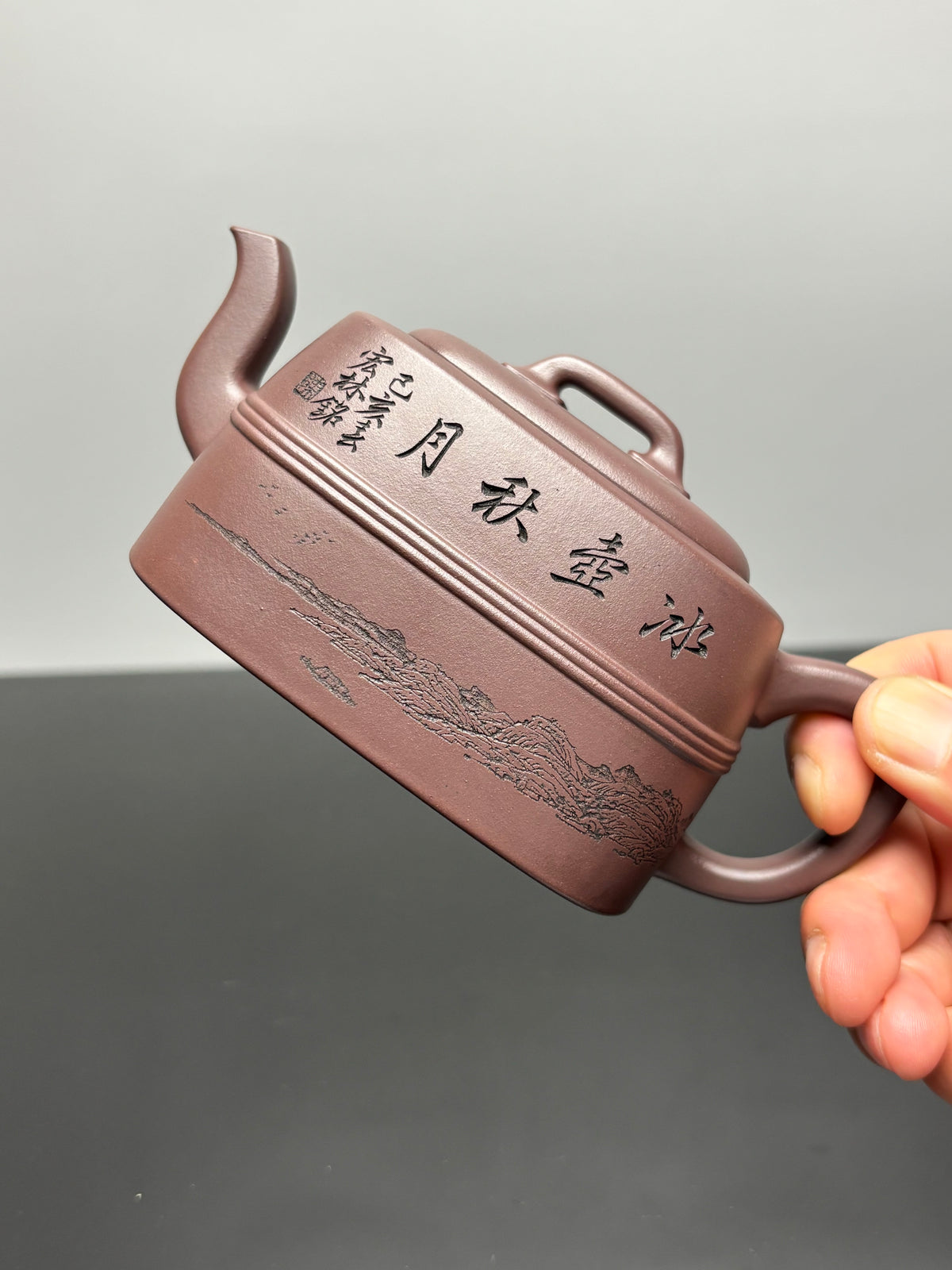 新品首发🧧宏林山水·礼藏天下｜陈宏林大师传世巅峰臻品【四方映月壶】原矿优质老紫泥·280cc