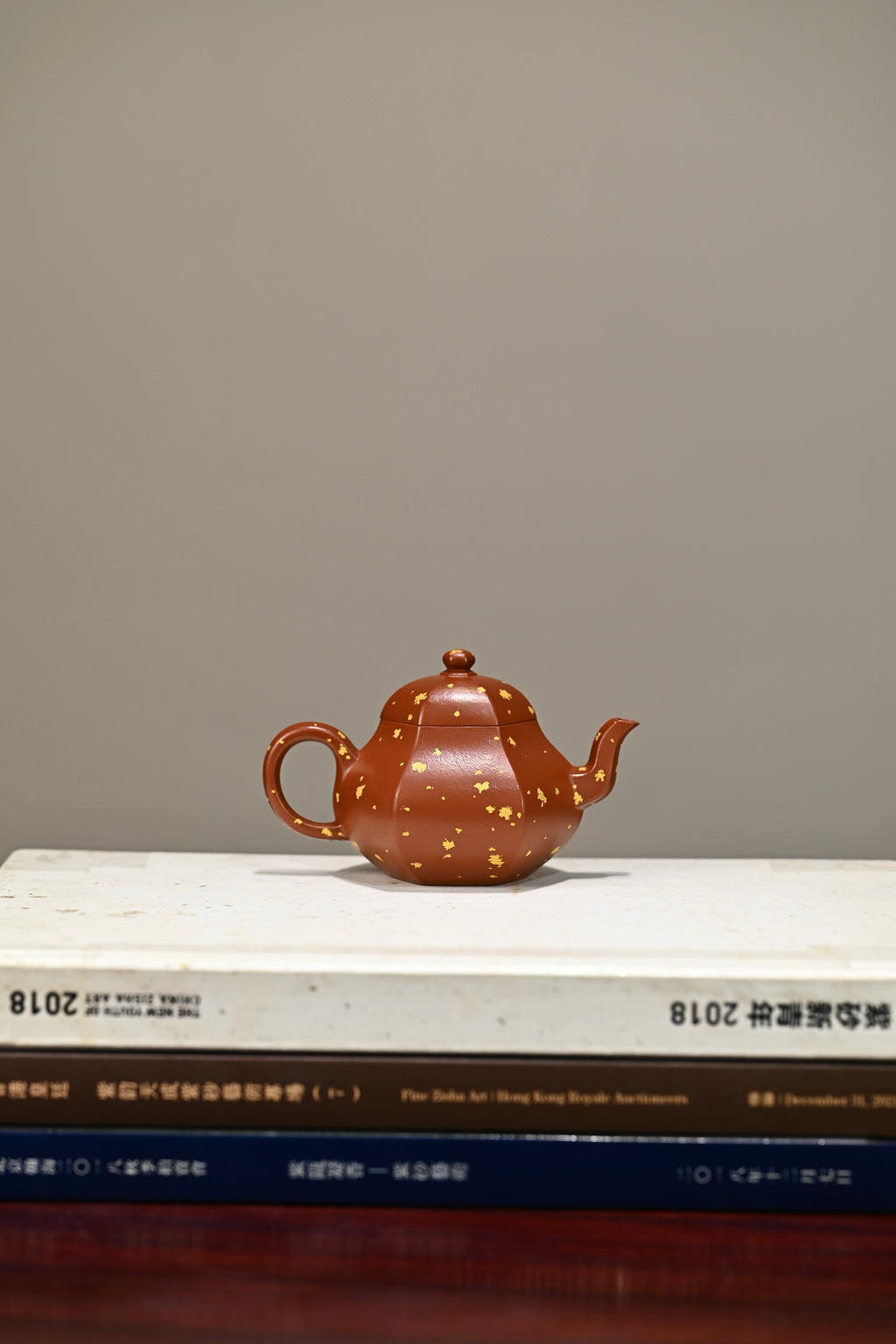 六方梨形·全手工 多届全手工大赛二等奖大拍陶手吴涛作品 容量120cc/朱泥撒金