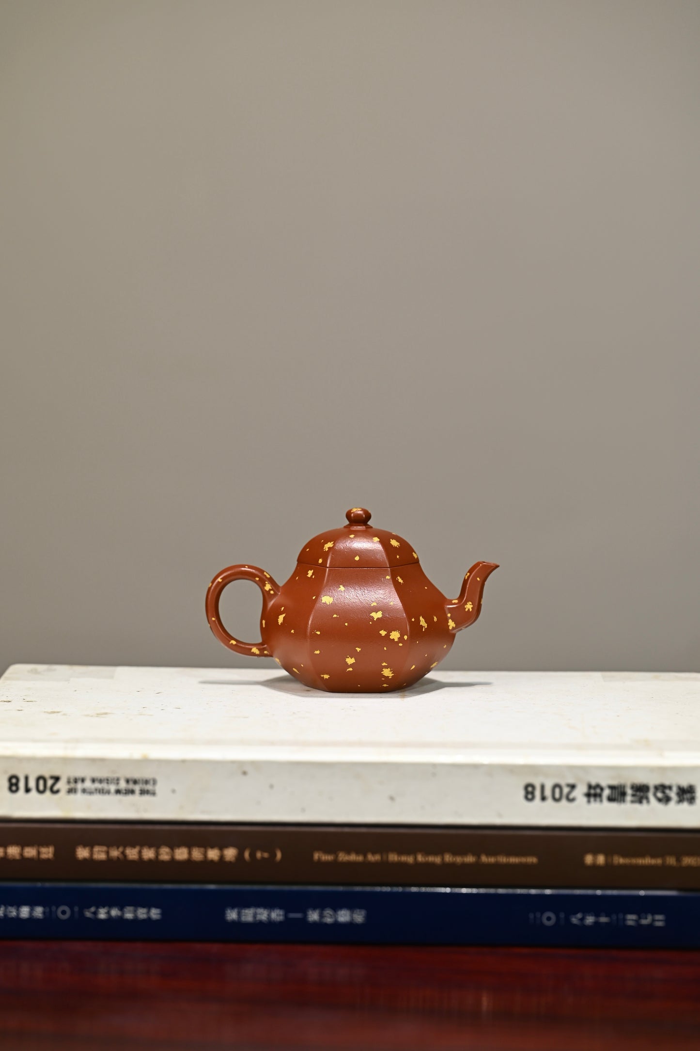 六方梨形·全手工 多届全手工大赛二等奖大拍陶手吴涛作品 容量120cc/朱泥撒金