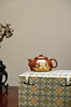 虎虎生威·全手工泥绘名家全玲作品 /容量230cc/家藏朱泥