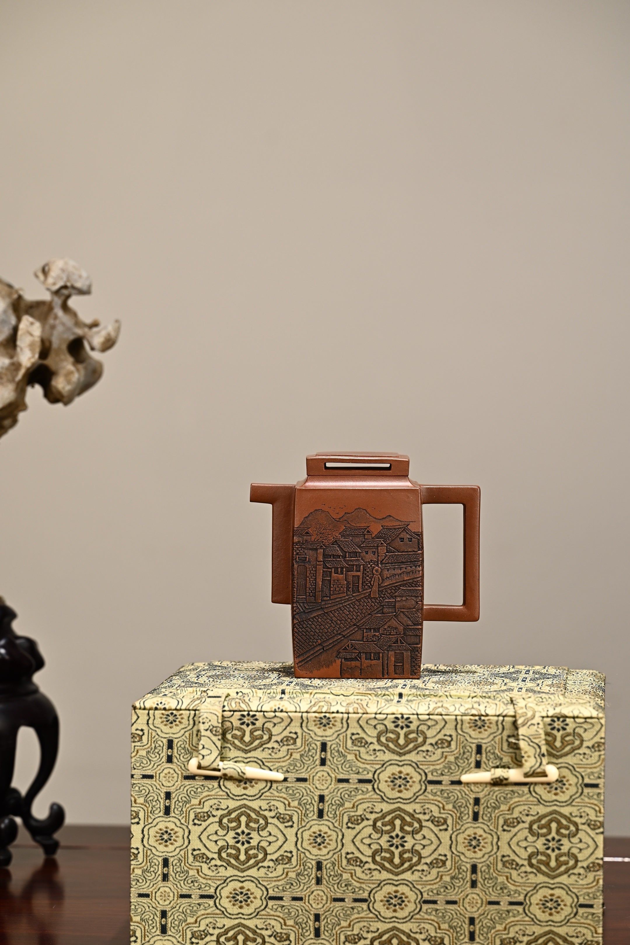 四方徽派·全手工省名人正高工许学芳作品容量400cc/一厂红泥