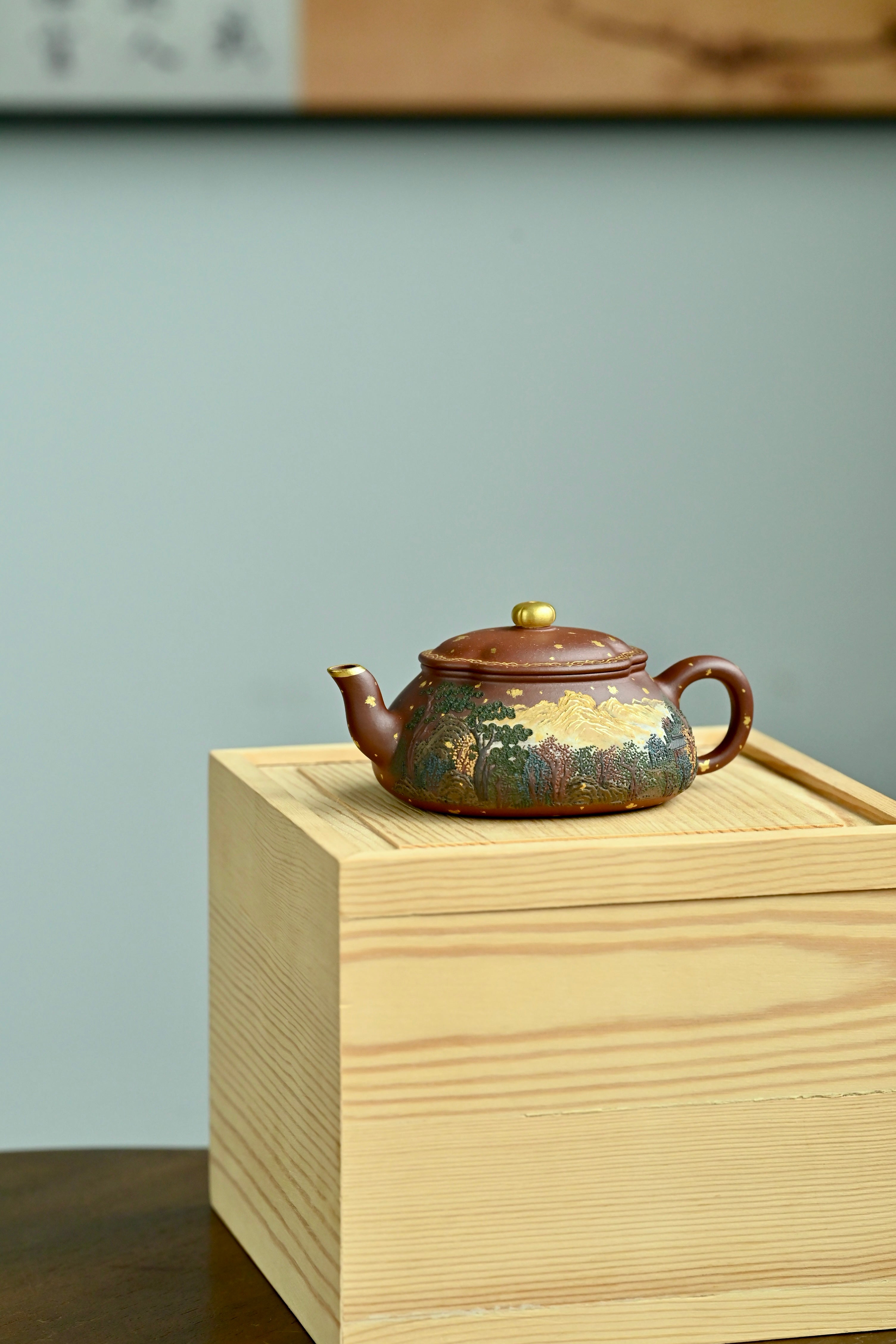 海棠·日照金山·全手工/六届全手工大赛一等奖高工施昌作品 /容量150cc/原矿底槽清