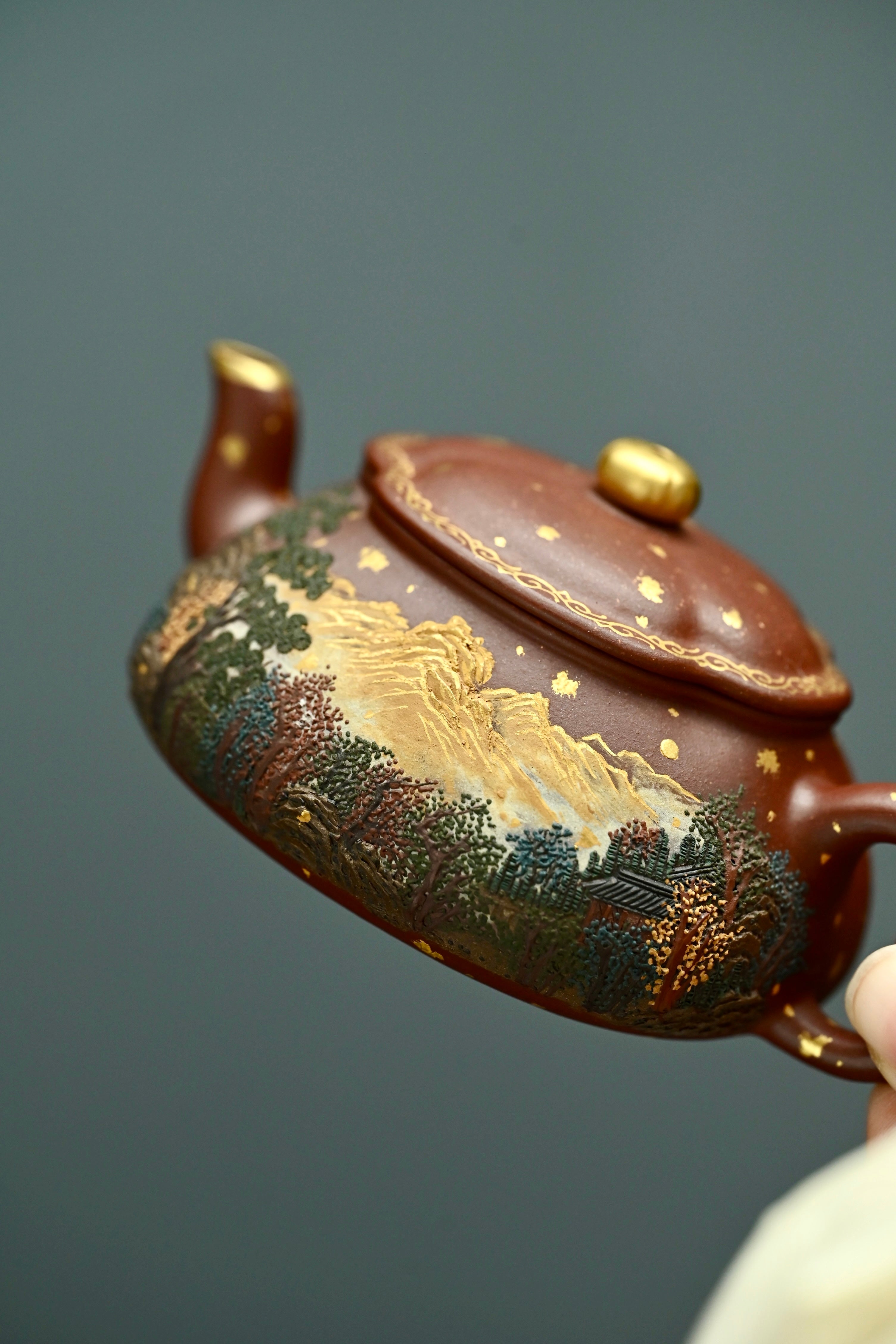 海棠·日照金山·全手工/六届全手工大赛一等奖高工施昌作品 /容量150cc/原矿底槽清