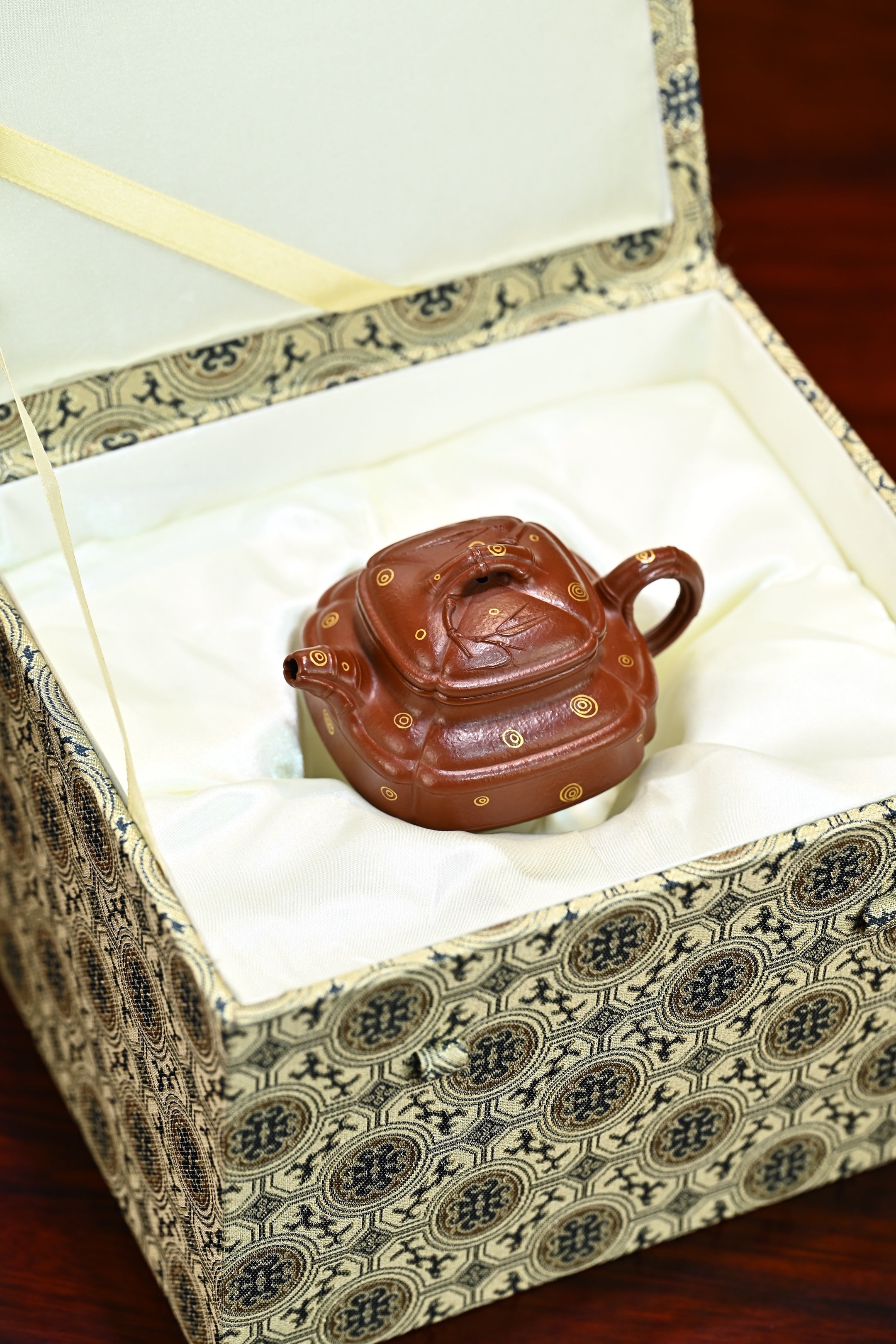 小竹鼓·全手工/大拍陶手雷罡作品（师承范伟群）/容量120cc/朱泥炝金