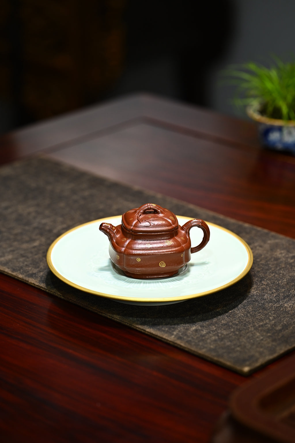 小竹鼓·全手工/大拍陶手雷罡作品（师承范伟群）/容量120cc/朱泥炝金