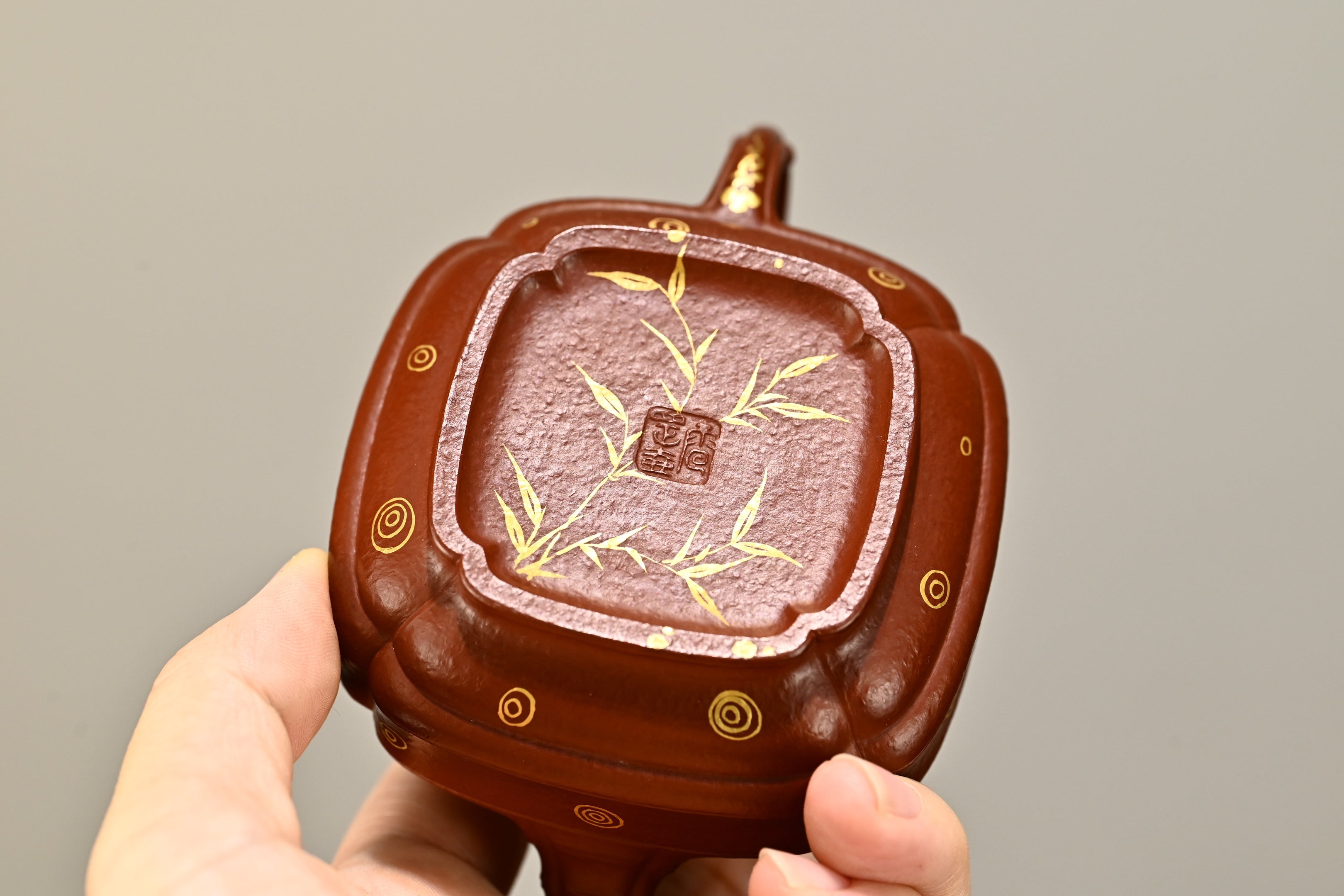 小竹鼓·全手工/大拍陶手雷罡作品（师承范伟群）/容量120cc/朱泥炝金