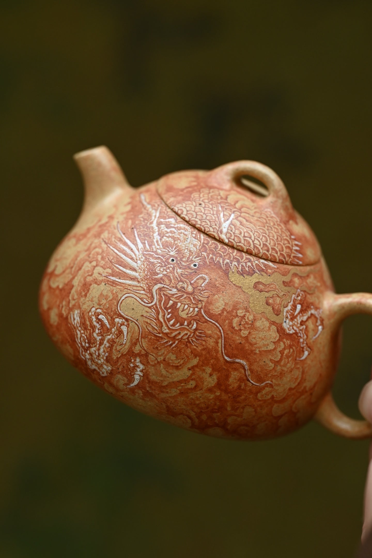 明式秦权·祥龙渐出·原创 /卓金工匠顶级矾红作品  /容量160cc/原矿段泥