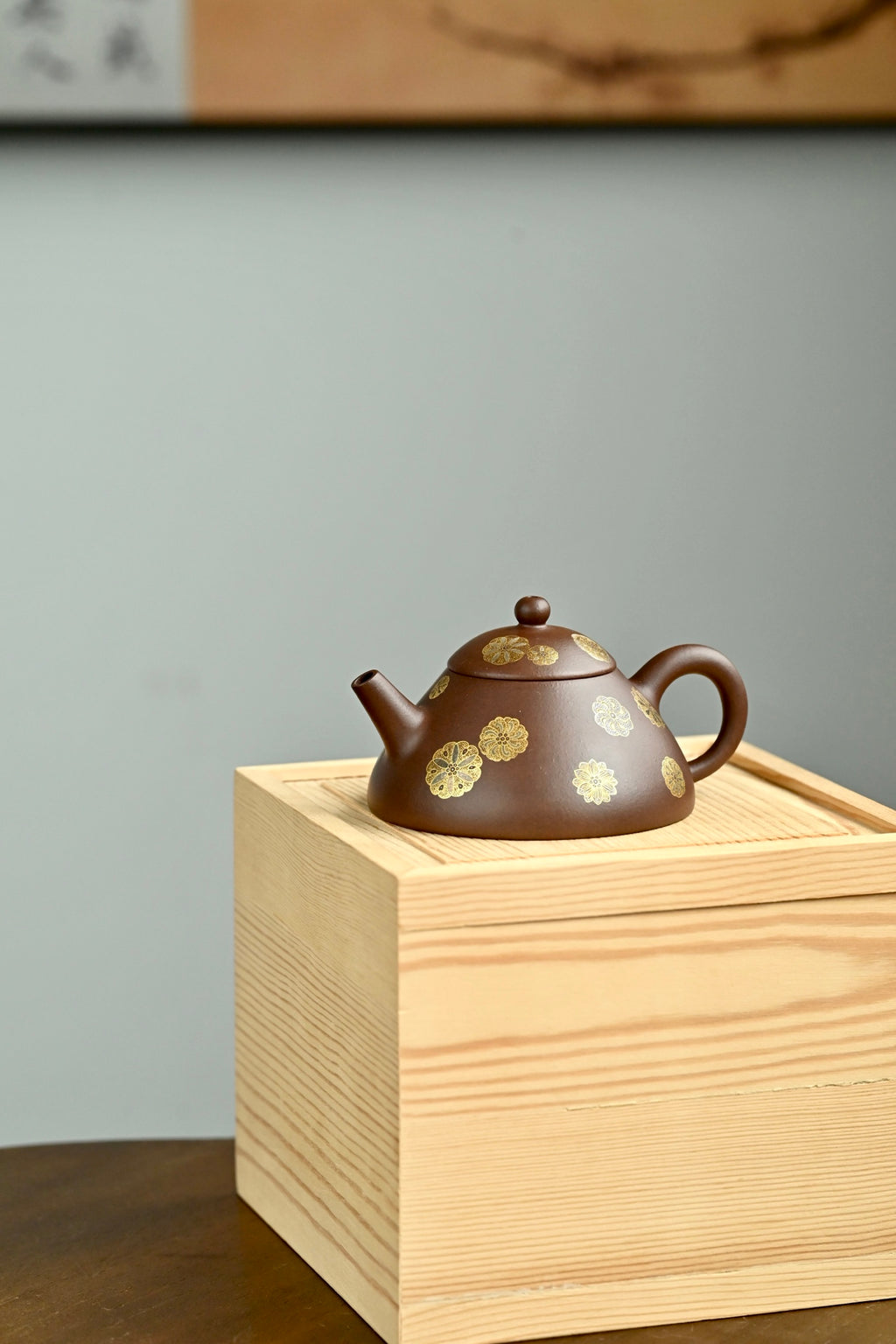 汉民石瓢·全手工 卓金工匠金银搓作品 /容量150cc/原矿紫泥