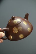 汉民石瓢·全手工 卓金工匠金银搓作品 /容量150cc/原矿紫泥