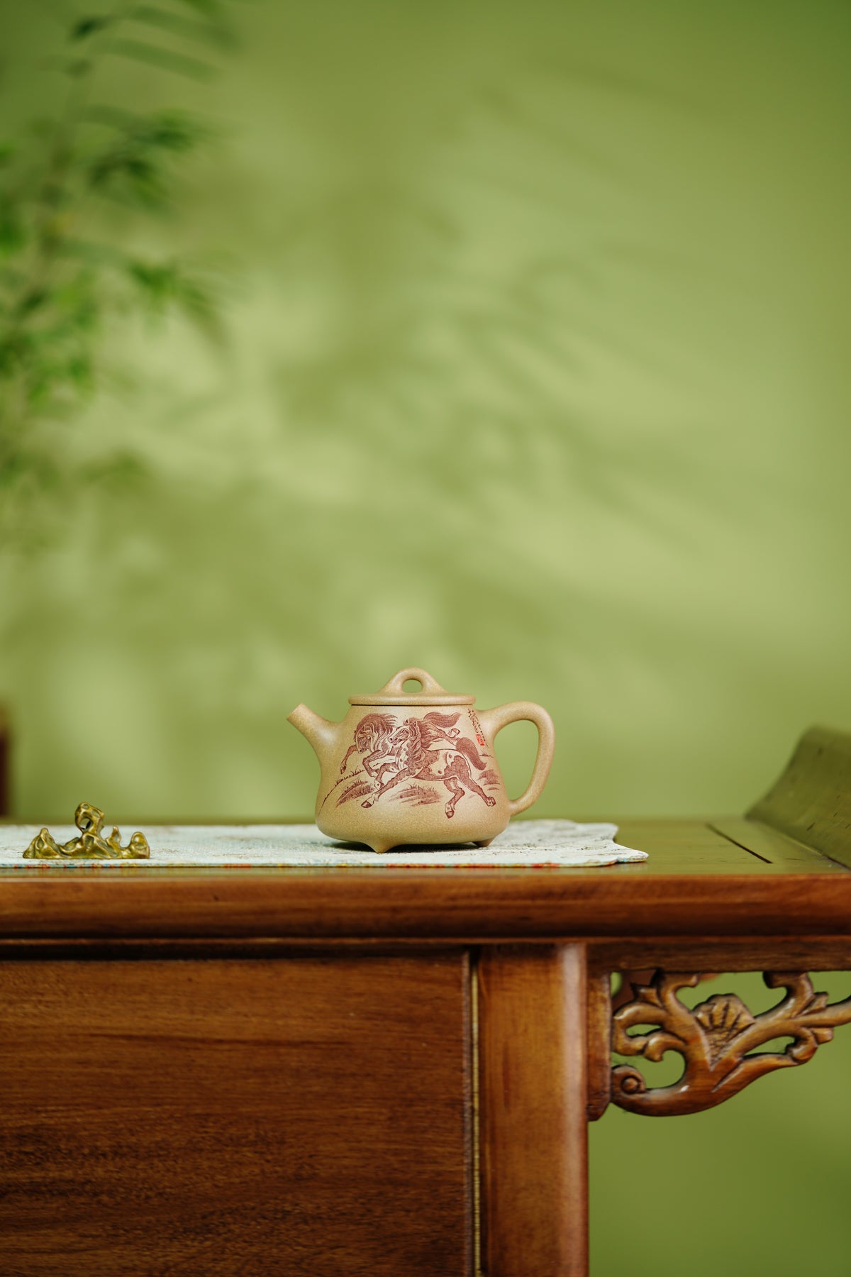 中华神刀·刻绘巅峰 杨喜雨大师顶流臻品·博物馆馆藏同款《高石瓢壶》十二生肖马 原矿优质段泥·230cc - ZishaTeapotChina