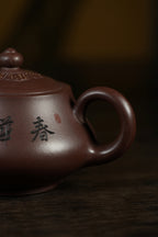 范大生嫡脉｜范秀芳制 范伟群装饰｜双省大师联诀紫砂臻品《春华秋实壶》原矿优质紫泥·300cc（入册款代表作）