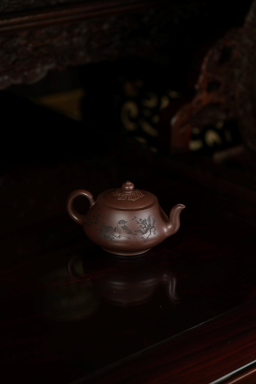 范大生嫡脉｜范秀芳制 范伟群装饰｜双省大师联诀紫砂臻品《春华秋实壶》原矿优质紫泥·300cc（入册款代表作）