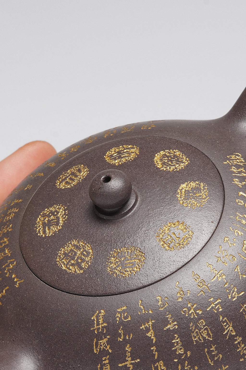 郑求标大师｜双心经至尊藏品·大拍9.7万同款➕金奖➕馆藏《心经半月壶》原矿极品天青泥·320cc