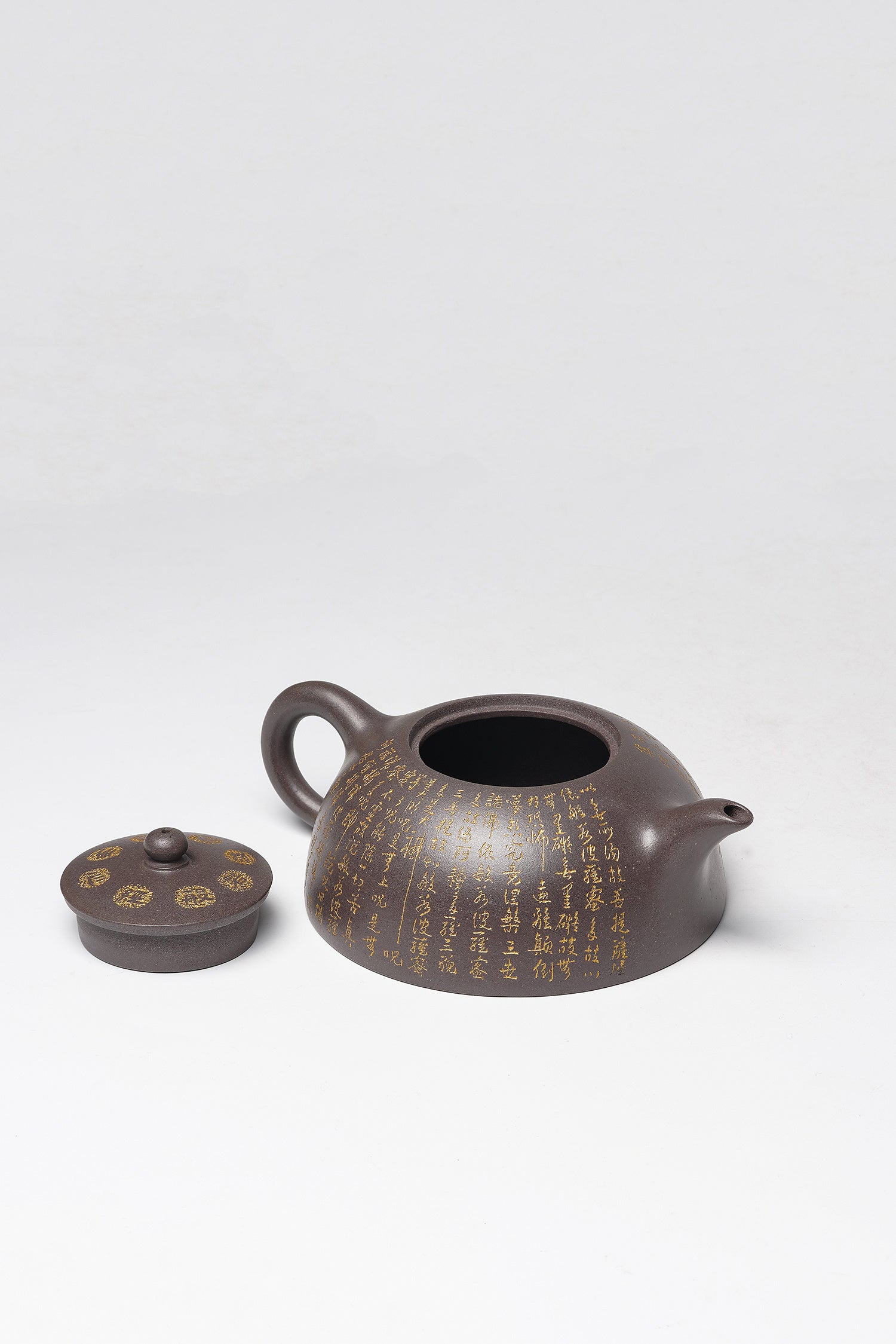 郑求标大师｜双心经至尊藏品·大拍9.7万同款➕金奖➕馆藏《心经半月壶》原矿极品天青泥·320cc