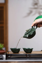 中外名人·弘扬紫砂文化特别贡献奖·蒋艺华大师制《树蛙套组》潜力无限·优质民国绿·300cc