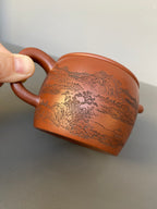 宏林山水·礼藏天下｜陈宏林大师传世巅峰臻品【汉瓦壶】原矿极品底槽清·280cc 紫砂山水陶刻天花板·陈宏林亲工