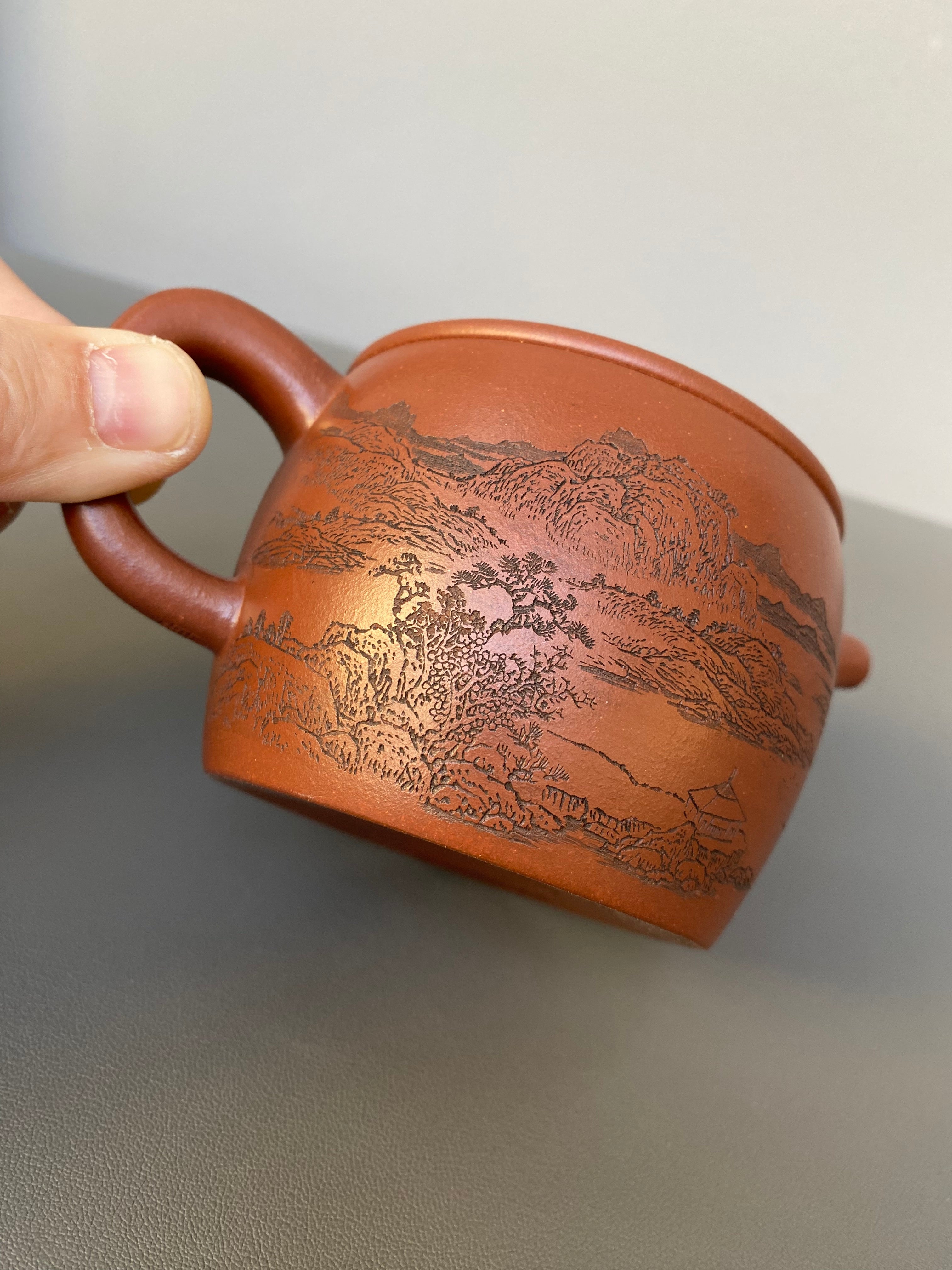 宏林山水·礼藏天下｜陈宏林大师传世巅峰臻品【汉瓦壶】原矿极品底槽清·280cc 紫砂山水陶刻天花板·陈宏林亲工