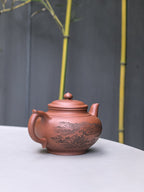 宏林山水·礼藏天下｜陈宏林大师传世巅峰臻品【笑樱壶】原矿极品底槽清·420cc紫砂山水陶刻天花板·陈宏林亲工