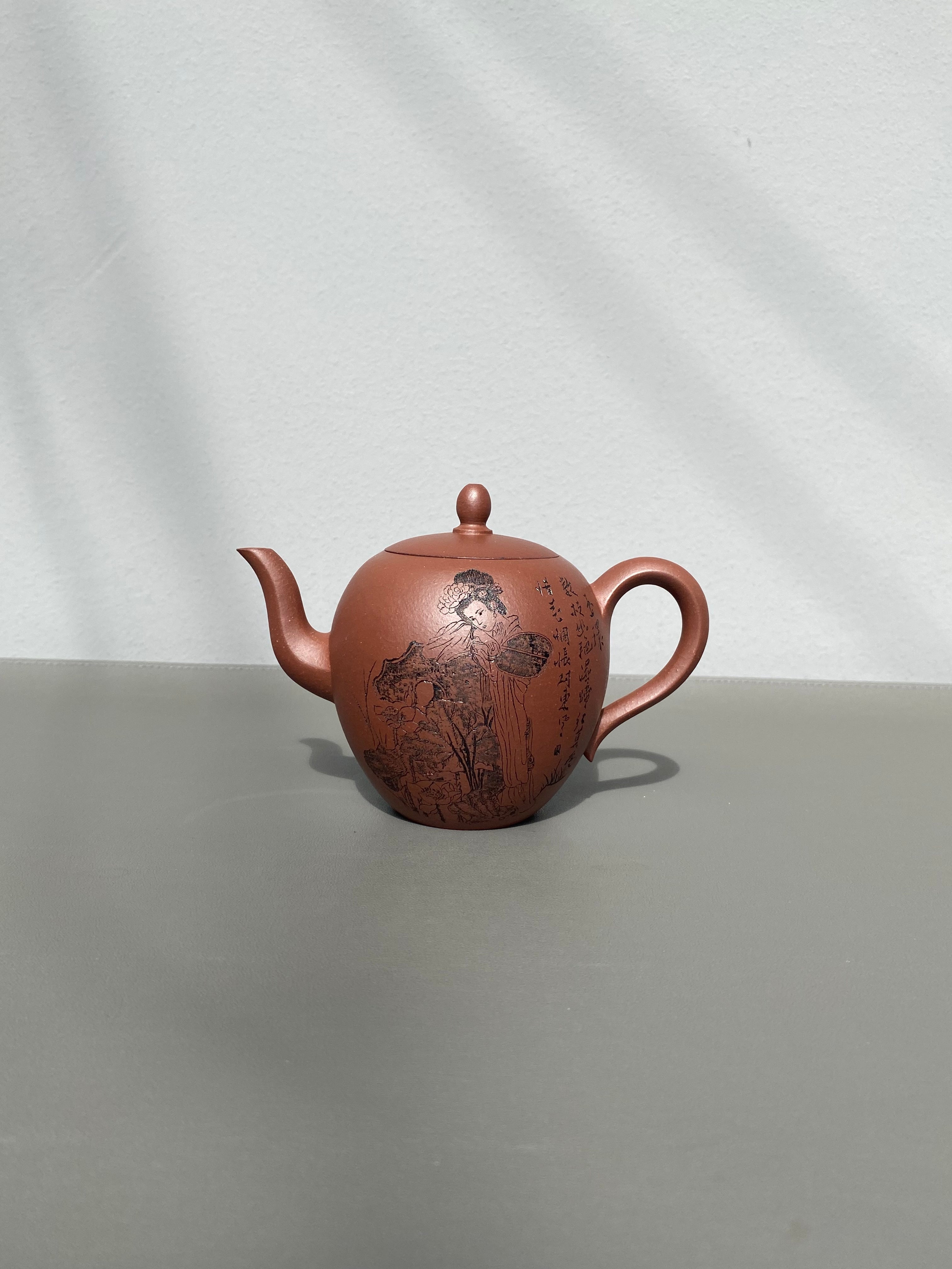 紫砂界陶刻艺术名家·李峰臻品《美人肩壶》礼藏双绝 传世雅器原矿优质底槽清·230cc