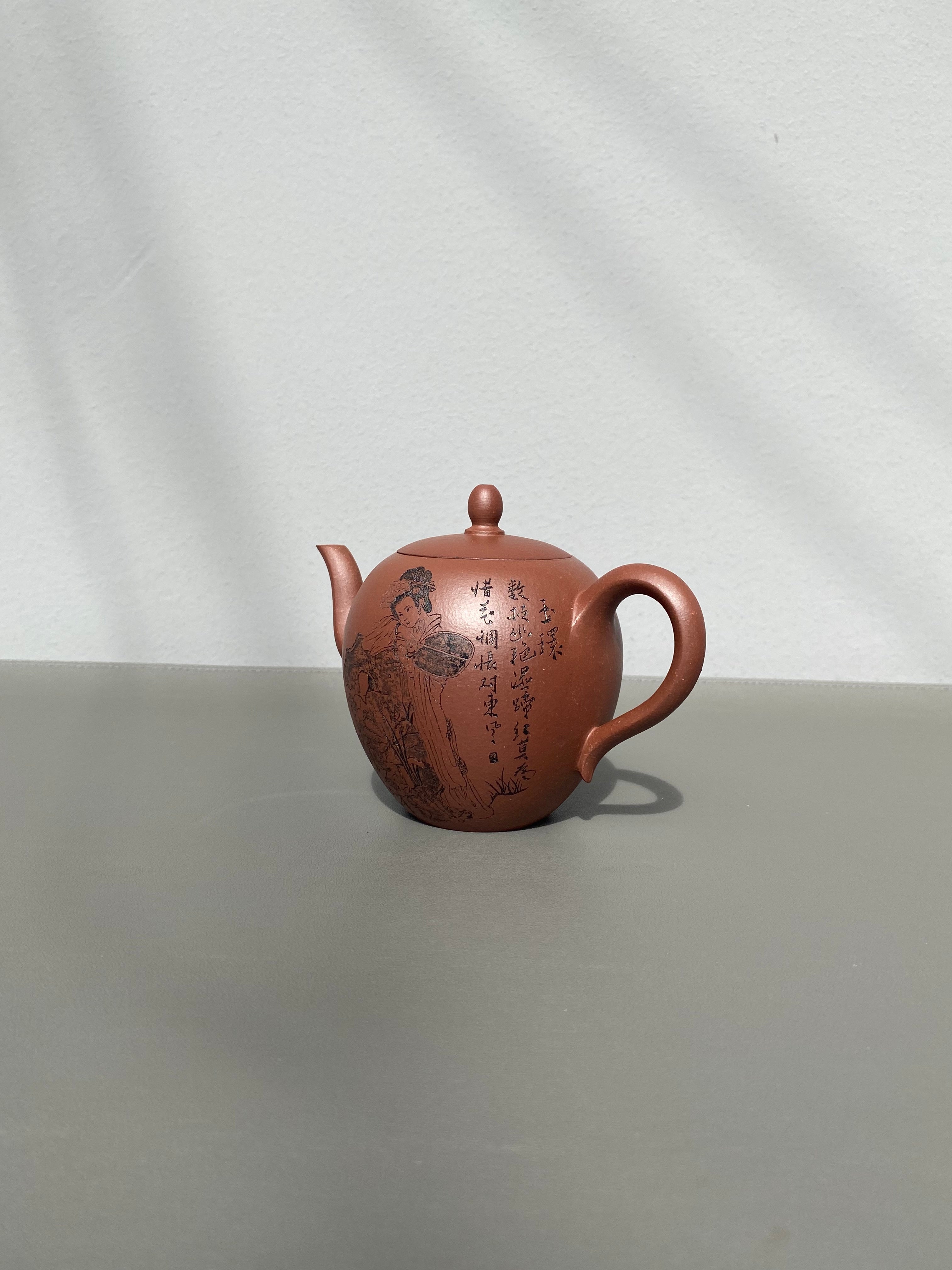 紫砂界陶刻艺术名家·李峰臻品《美人肩壶》礼藏双绝 传世雅器原矿优质底槽清·230cc