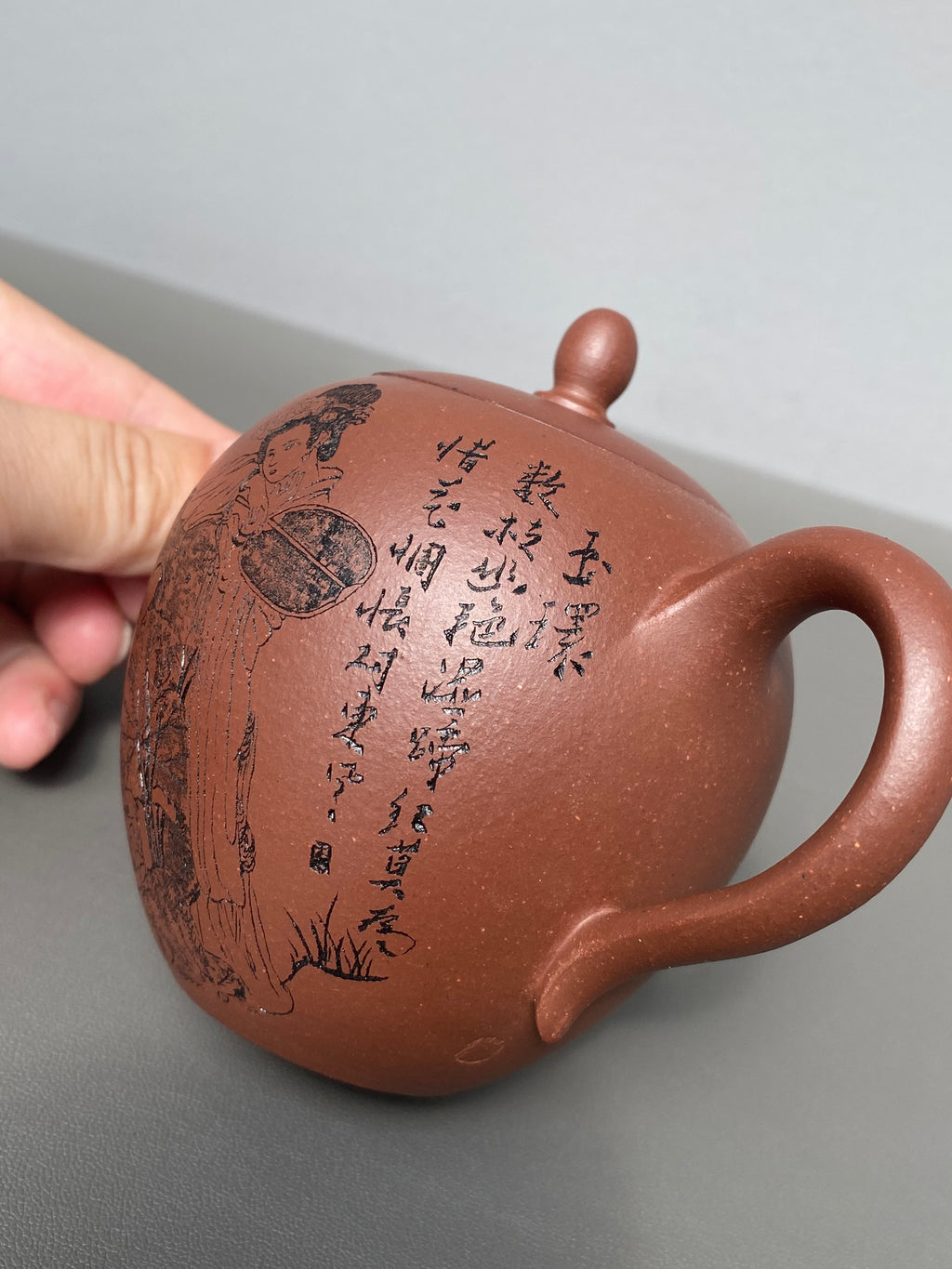 紫砂界陶刻艺术名家·李峰臻品《美人肩壶》礼藏双绝 传世雅器原矿优质底槽清·230cc