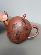 紫砂界陶刻艺术名家·李峰臻品《美人肩壶》礼藏双绝 传世雅器原矿优质底槽清·230cc