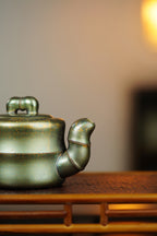 范泽锋大师高徒·省大师邱爽紫砂潜力重器【步步高升壶】原矿优质本山绿泥·330cc（紫晶贝壳烧）