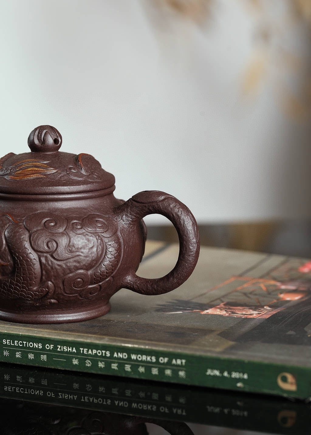 专注紫砂龙壶三十年【双龙戏珠套组】高性价比精品 原矿紫茄泥· 240cc·小杯130cc原创紫砂手艺人·朱红景
