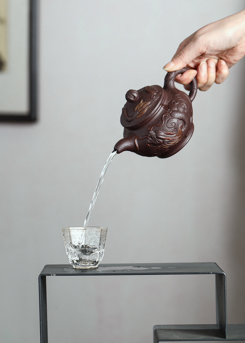 专注紫砂龙壶三十年【双龙戏珠套组】高性价比精品 原矿紫茄泥· 240cc·小杯130cc原创紫砂手艺人·朱红景